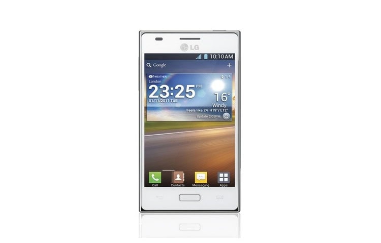 Front view of LG Optimus L5 - это смартфон, с которым начинаются бесконечные возможности. E612