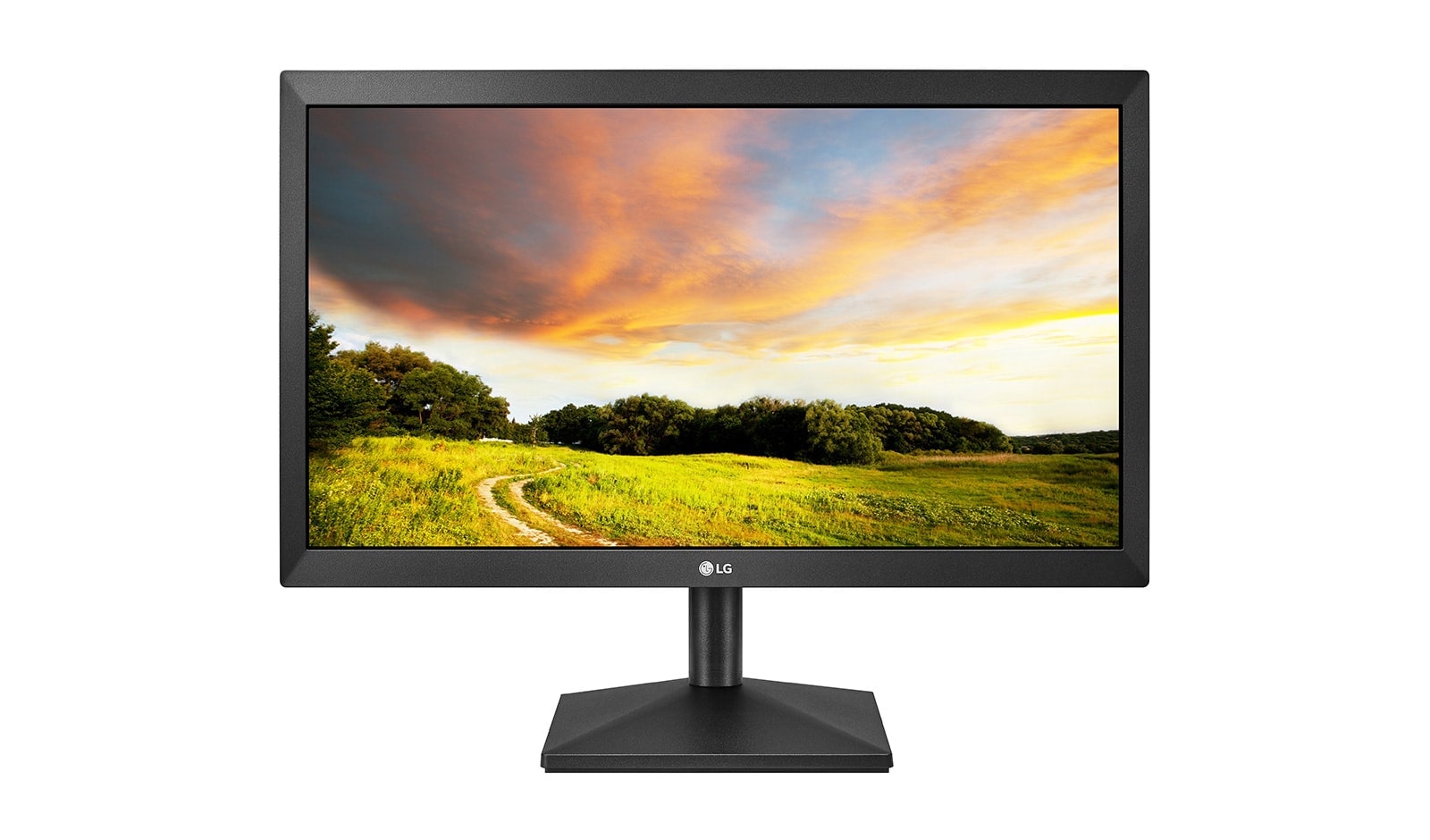 Вид Монитор LG, LED, 20&#34;(50.08 см), HD 1366x768, 75Гц,  TN, Динамическая синхронизация движения, Стабилизатор черного 20MK400A-B спереди
