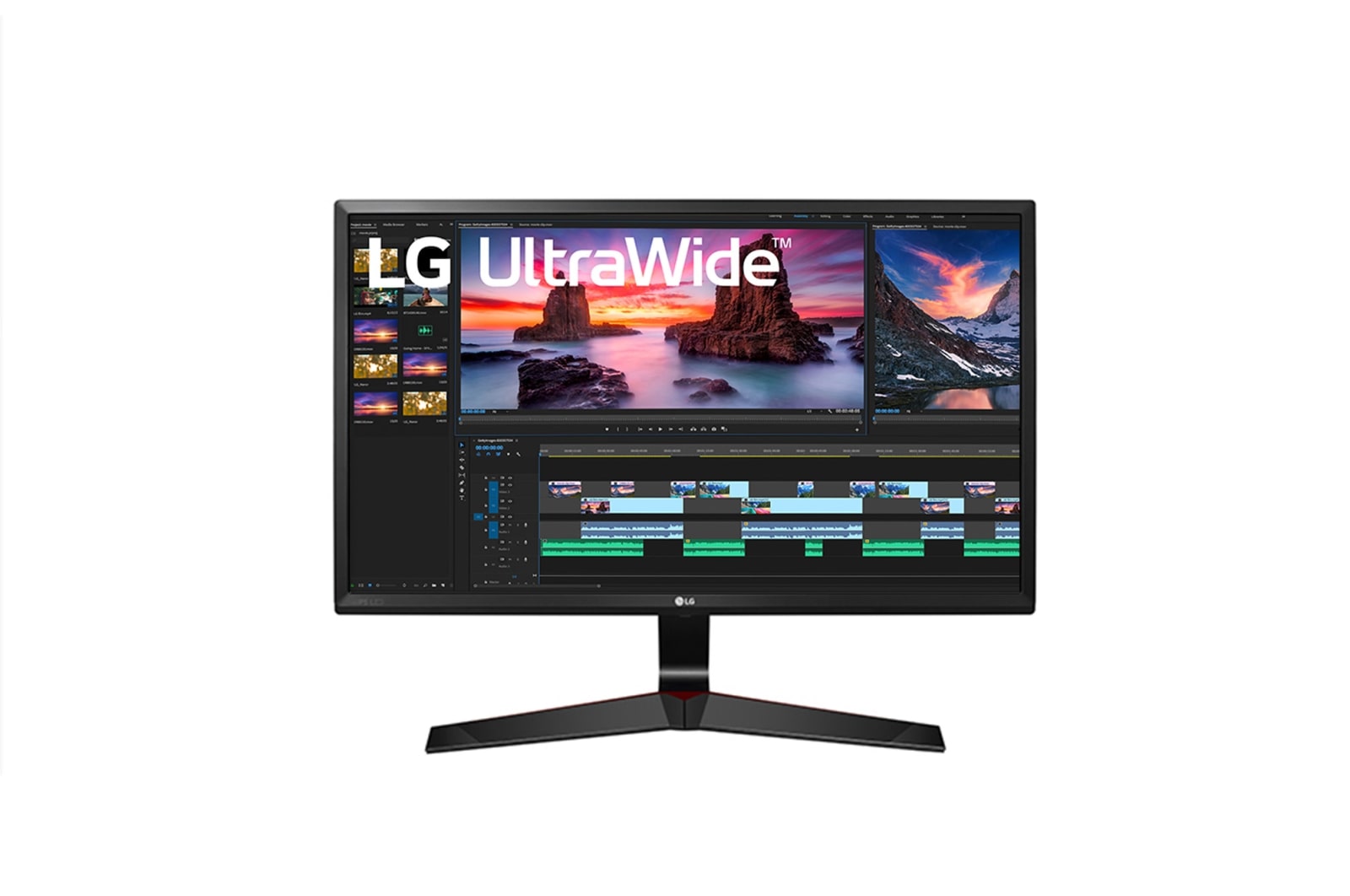 Front view of Монитор LG, LED, 24"(60.96 см), FHD 1920x1080, 75Гц, IPS, AMD Free Sync, Время отклика 1 мс, Стабилизатор движения, Игровые функции 24MP59G-P