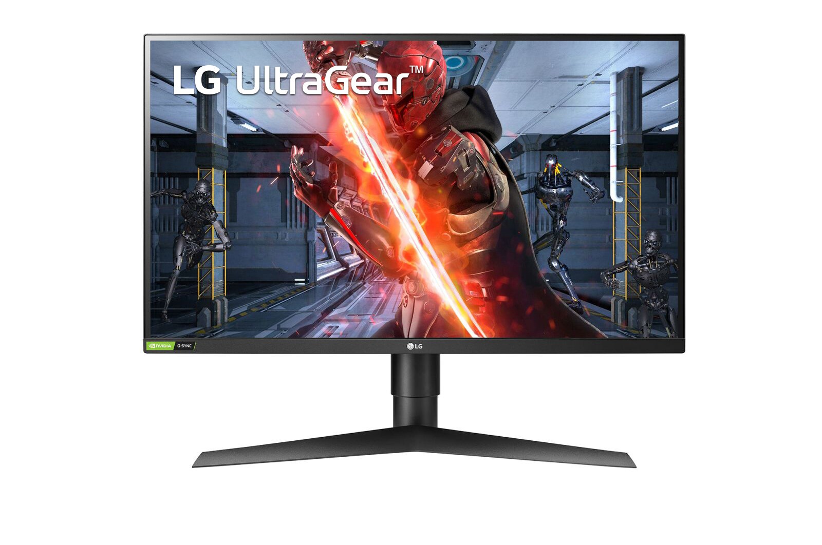 Вид Игровой монитор UltraGear™ Nano IPS, со временем отклика 1мс, диагональю 27&#34; и совместимостью с G-Sync® 27GL850-B спереди