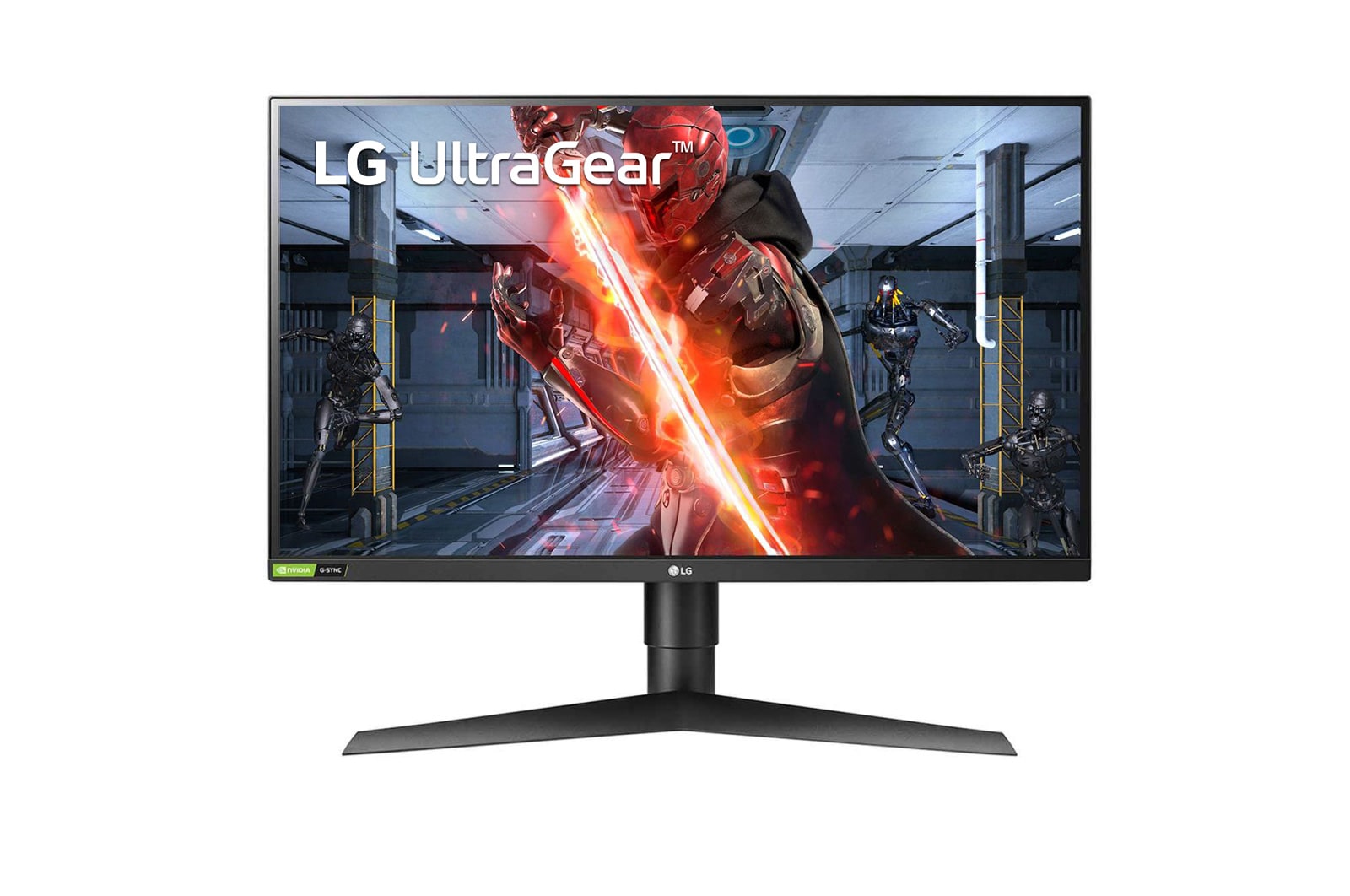 Вид 27&#39;&#39; UltraGear™ Full HD IPS игровой монитор с поддержкой G-Sync® Compatible и Adaptive-Sync 27GN750-B спереди