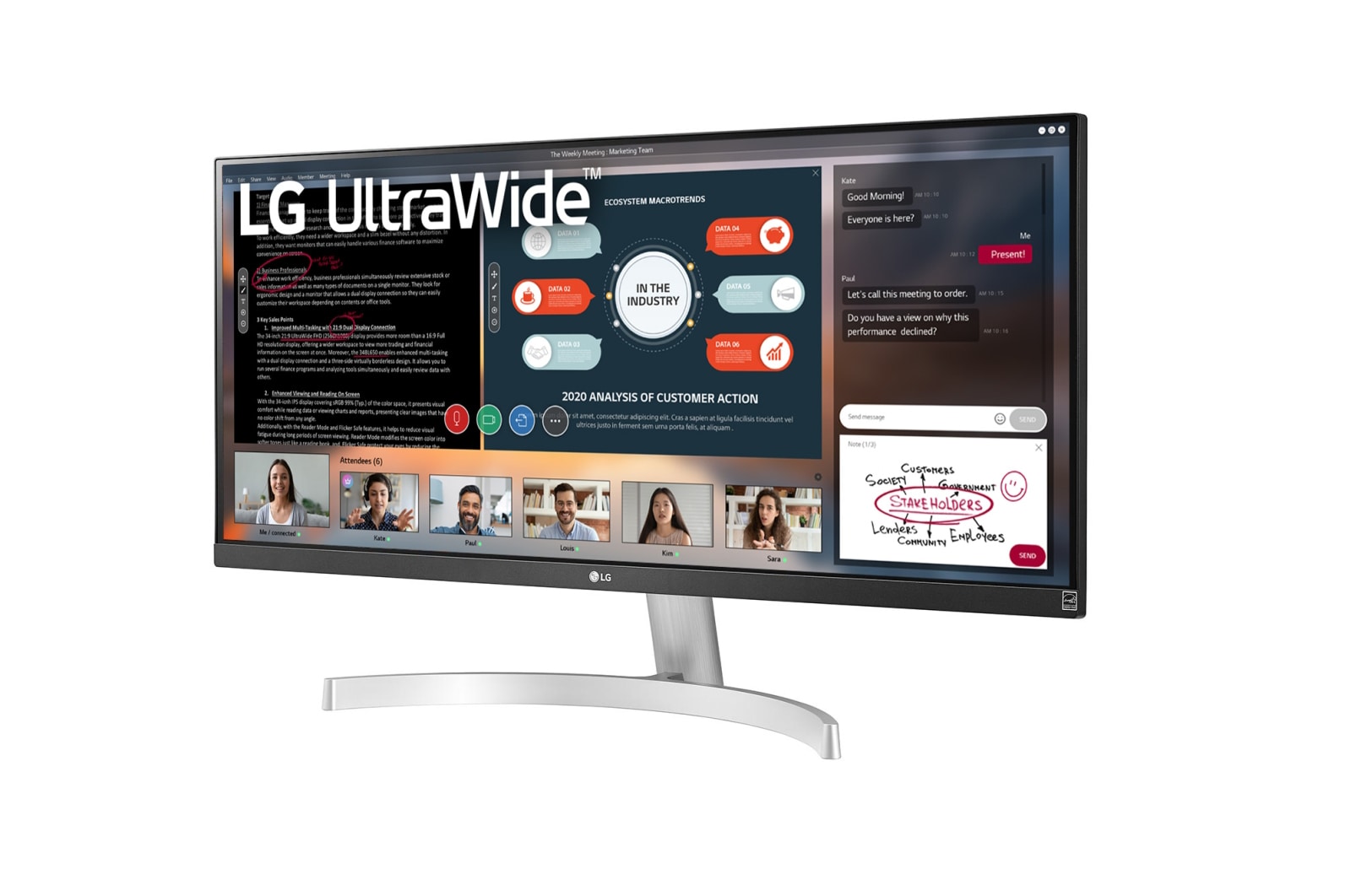 LG 29'' UltraWide™ Full HD (2560x1080) HDR IPS монитор, 29WN600-W