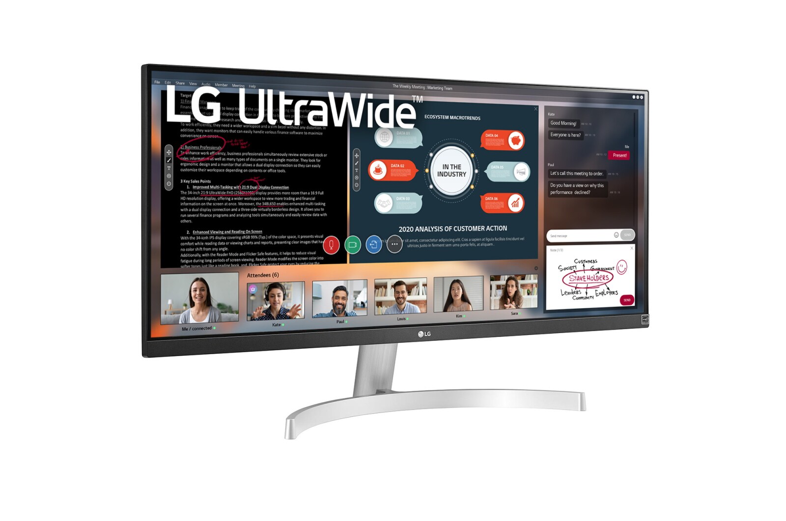 LG 29'' UltraWide™ Full HD (2560x1080) HDR IPS монитор, 29WN600-W
