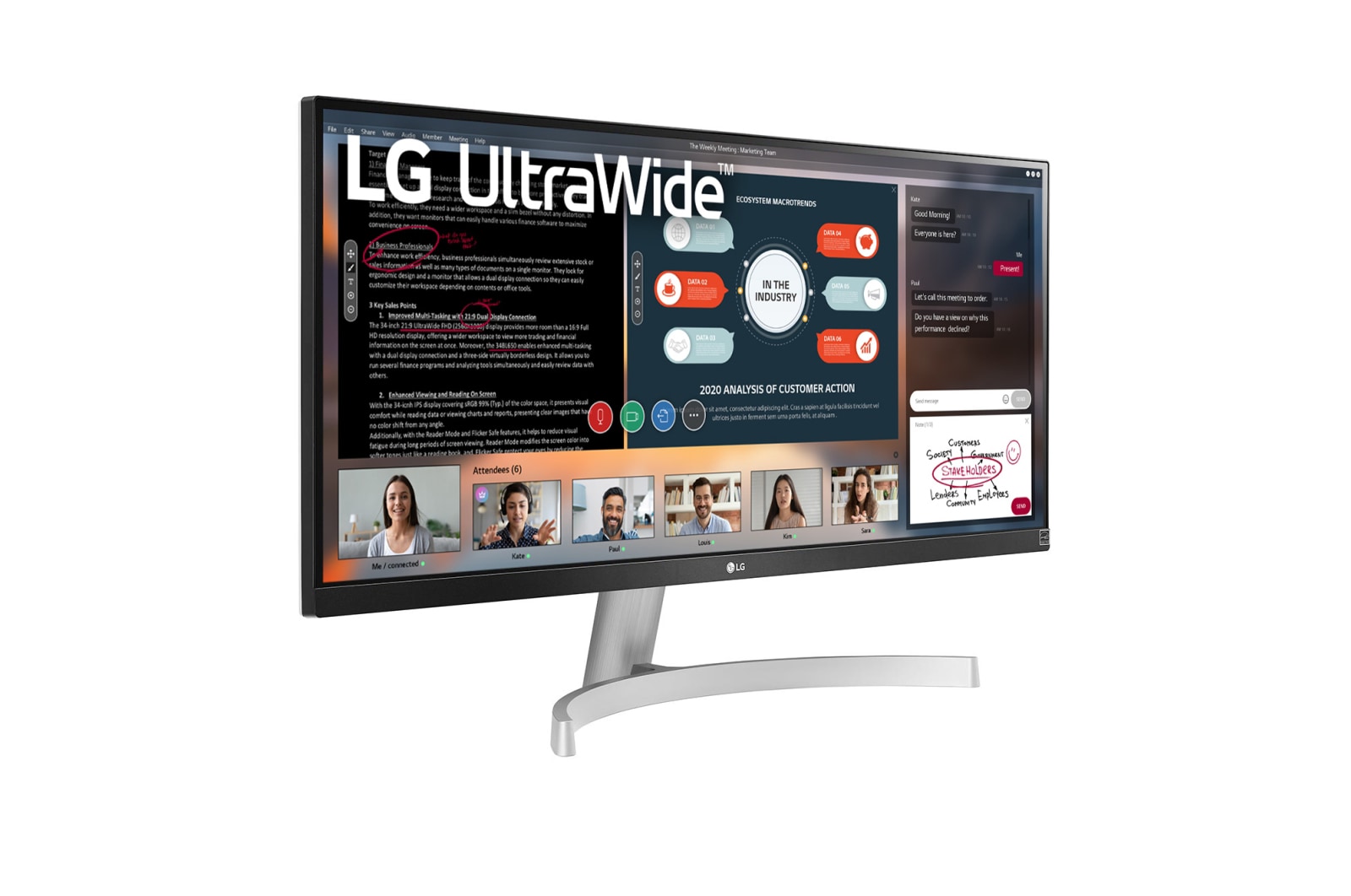 LG 29'' UltraWide™ Full HD (2560x1080) HDR IPS монитор, 29WN600-W