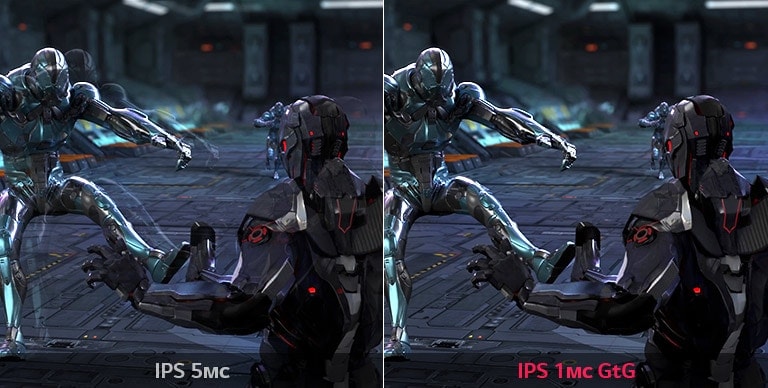 comparison of the afterimage with IPS 5ms and IPS 1ms