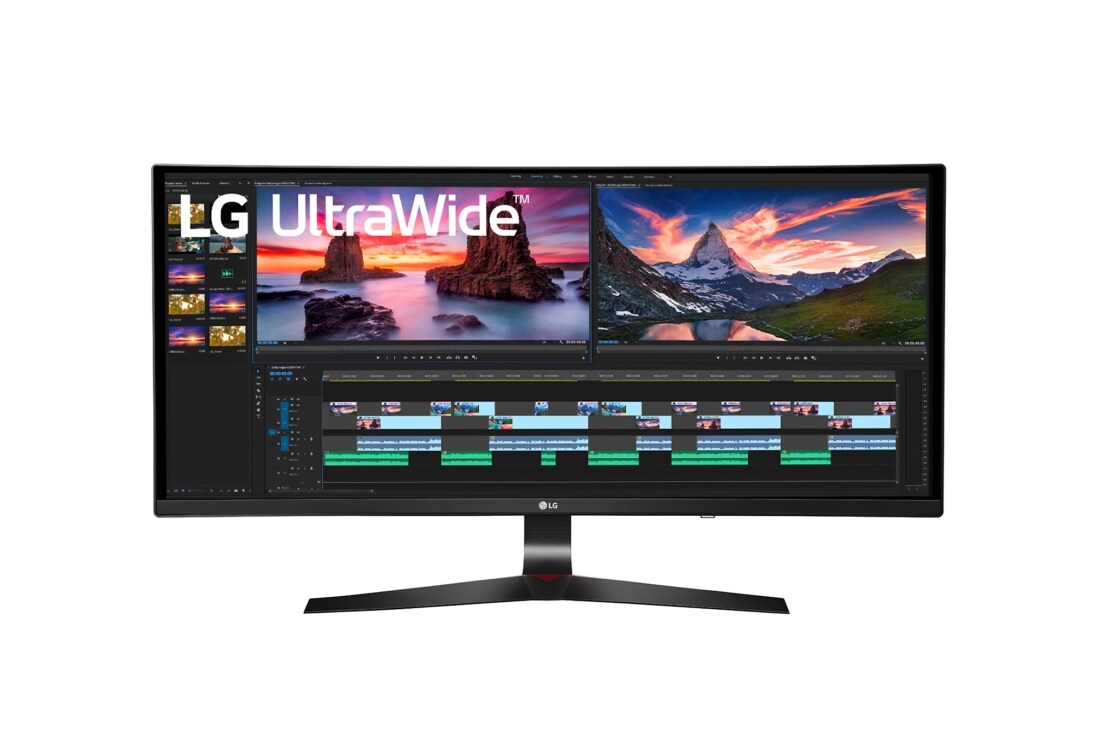 LG Монитор LG, LED, 34"(86.36 см), UWHD 2560x1080, IPS, Изогнутый экран 21:9, Время отклика 1 мс, Частота развертки 144 Гц, Технология AMD FreeSync, 34UC79G-B