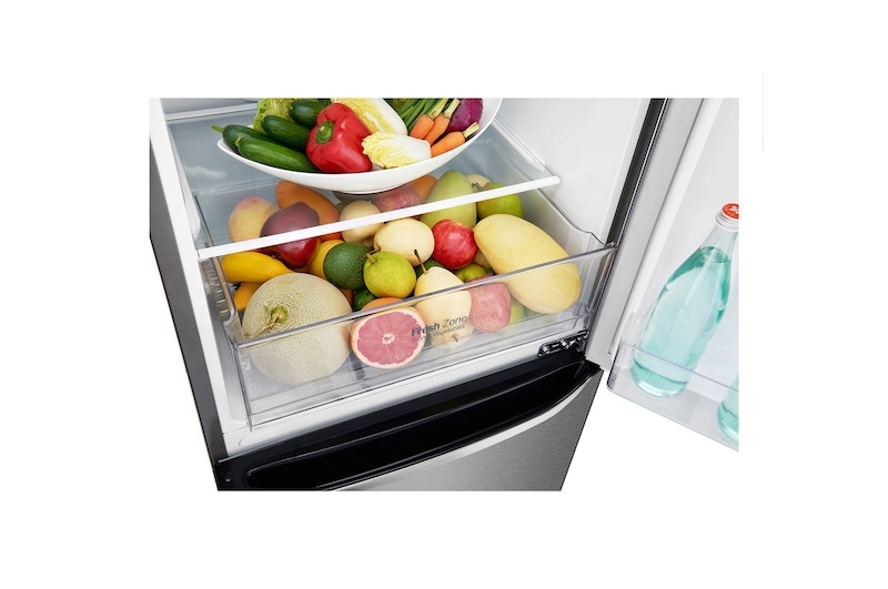 LG Холодильник LG с нижней морозильной камерой, 302 л, Смарт Инверторный компрессор, Фреш зона, GA-B419SLUL