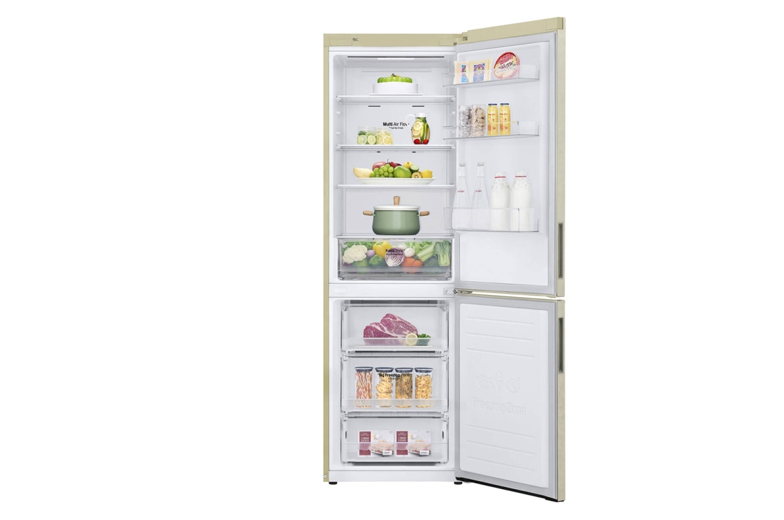 LG 341 л, Холодильник LG DoorCooling+ с нижней морозильной камерой, Смарт Инверторный компрессор, GA-B459CEWL
