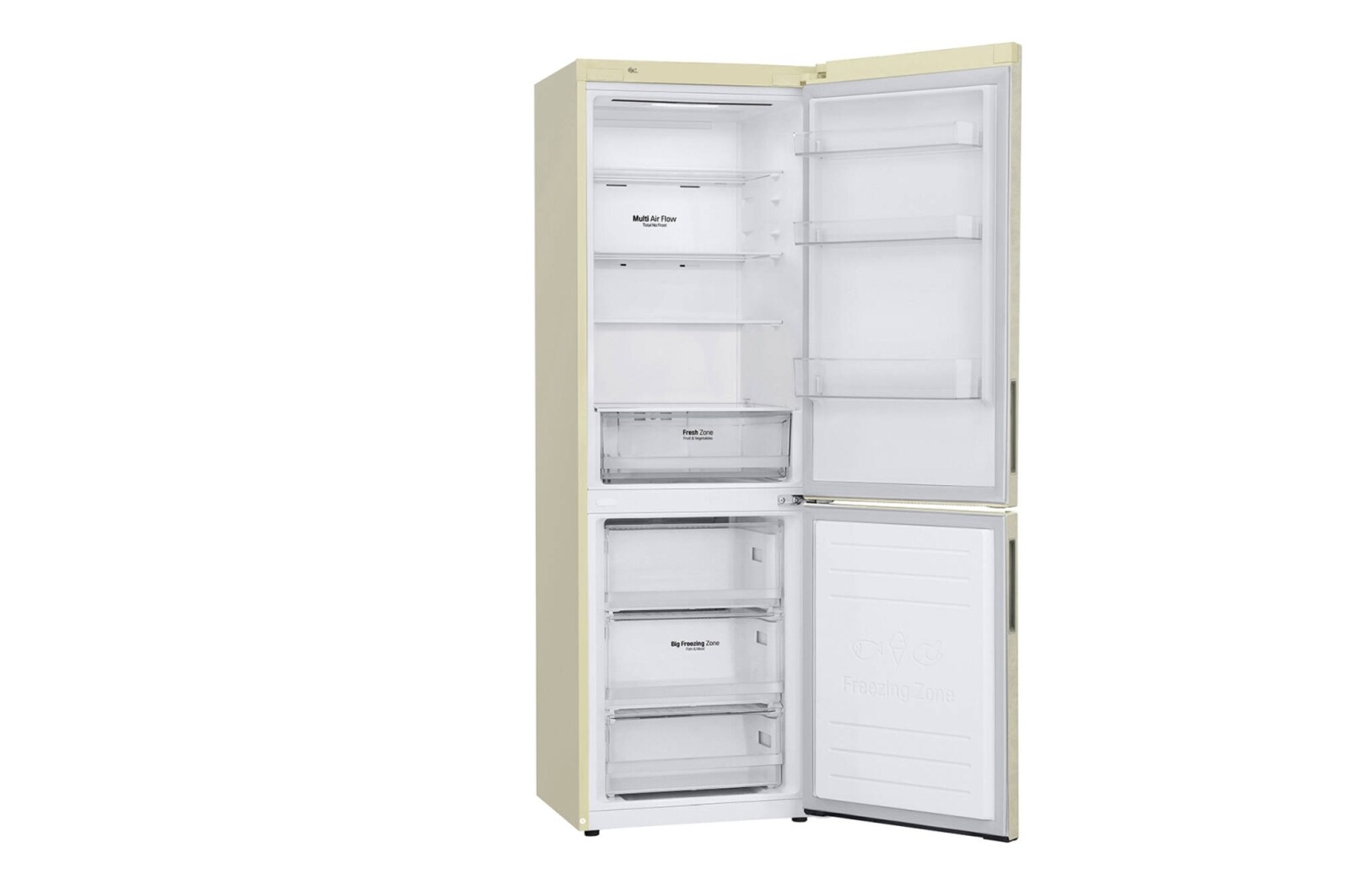 LG 341 л, Холодильник LG DoorCooling+ с нижней морозильной камерой, Смарт Инверторный компрессор, GA-B459CEWL