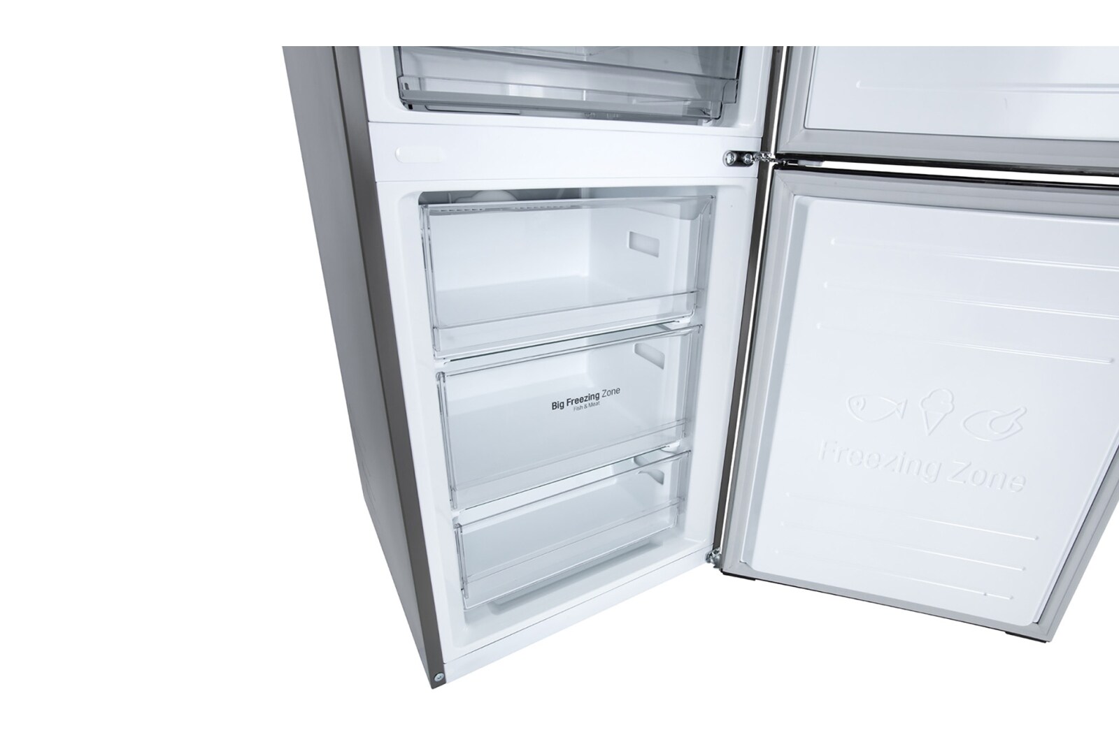 LG 341 л, Холодильник LG DoorCooling+ с нижней морозильной камерой, Смарт Инверторный компрессор, GA-B459CLWL