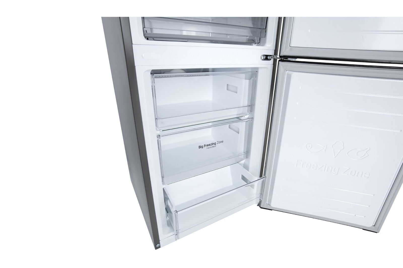 LG 341 л, Холодильник LG DoorCooling+ с нижней морозильной камерой, Смарт Инверторный компрессор, GA-B459CLWL