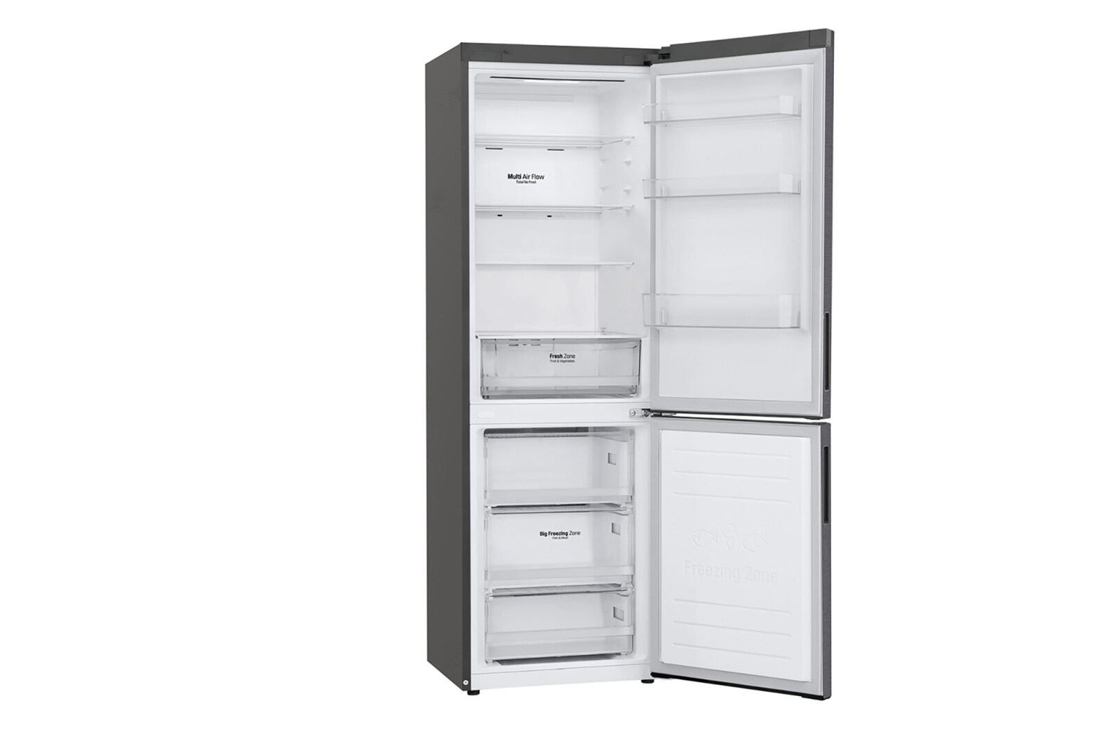 LG 341 л, Холодильник LG DoorCooling+ с нижней морозильной камерой, Смарт Инверторный компрессор, GA-B459CLWL