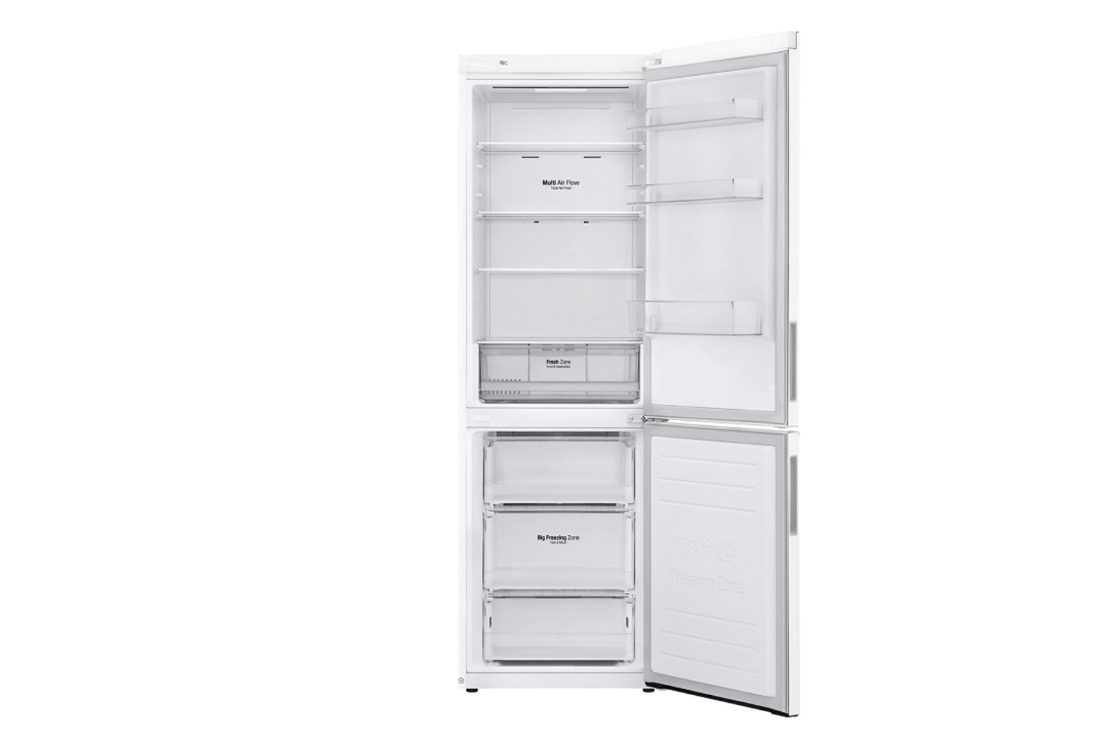 LG 341 л, Холодильник LG DoorCooling+ с нижней морозильной камерой, Смарт Инверторный компрессор, GA-B459CQWL