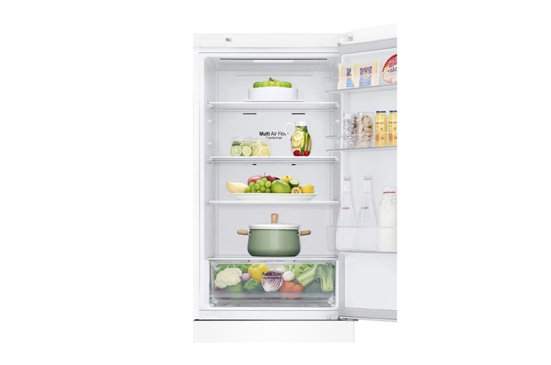 LG 341 л, Холодильник LG DoorCooling+ с нижней морозильной камерой, Смарт Инверторный компрессор, GA-B459CQWL