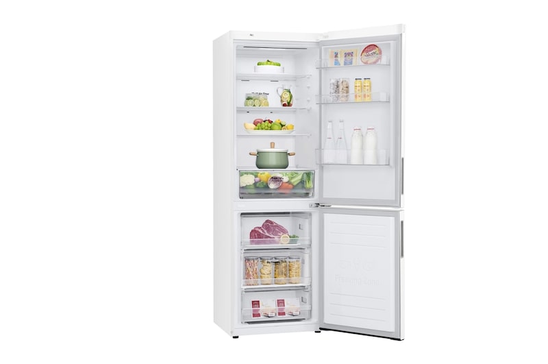 LG 341 л, Холодильник LG DoorCooling+ с нижней морозильной камерой, Смарт Инверторный компрессор, GA-B459CQWL