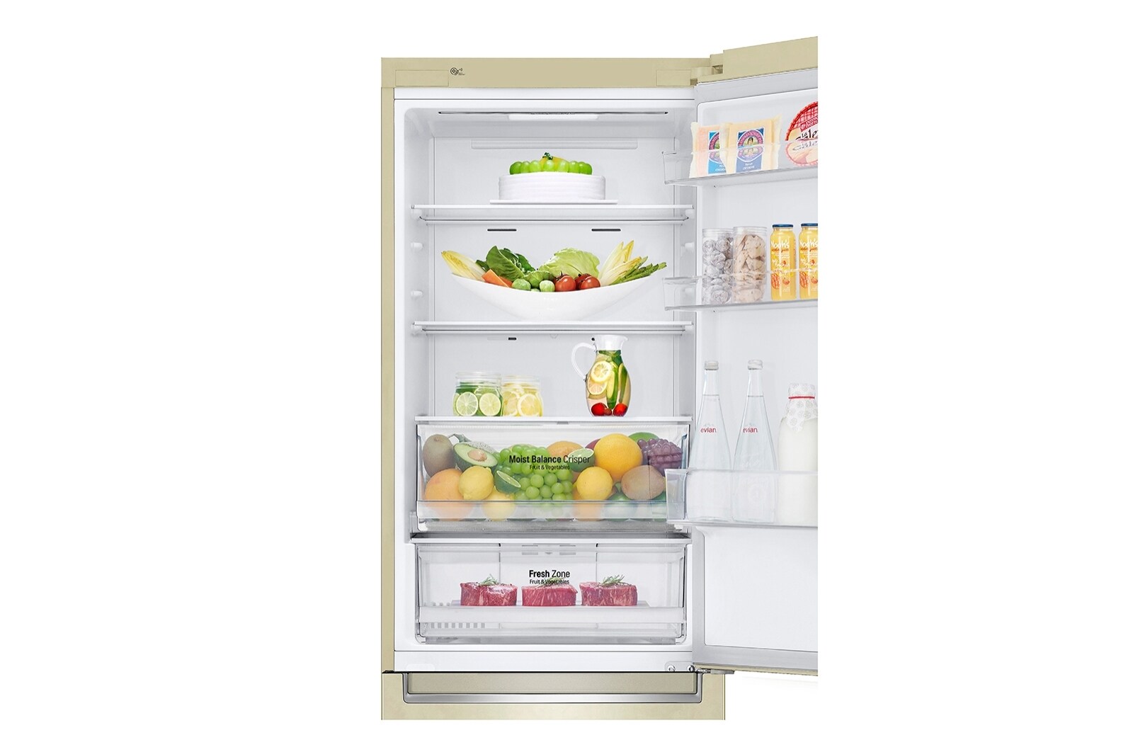 LG 341 л, Холодильник LG DoorCooling+ с нижней морозильной камерой, Инверторный Линейный компрессор, GA-B459SEHZ