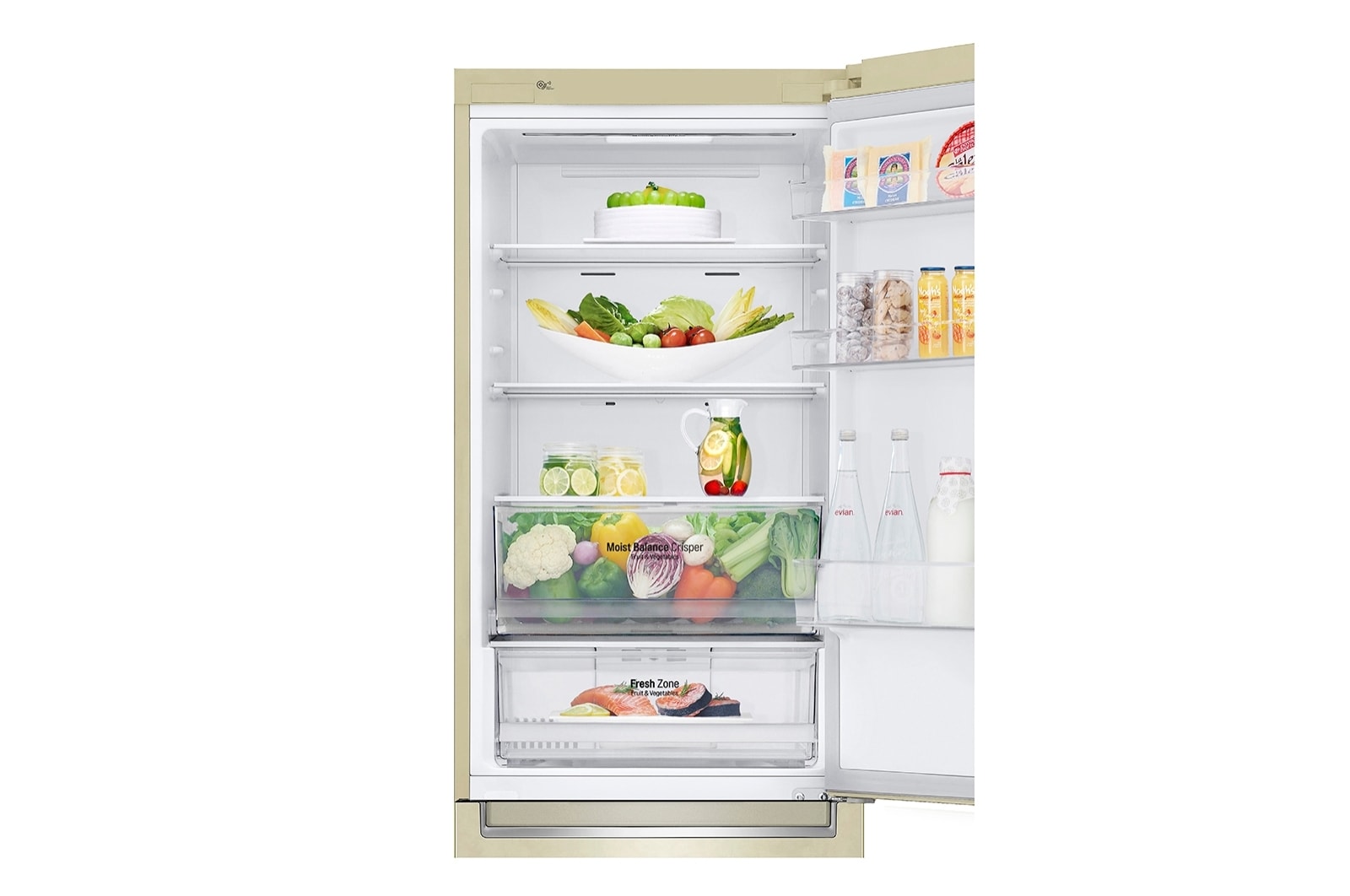 LG 341 л, Холодильник LG DoorCooling+ с нижней морозильной камерой, Инверторный Линейный компрессор, GA-B459SEHZ