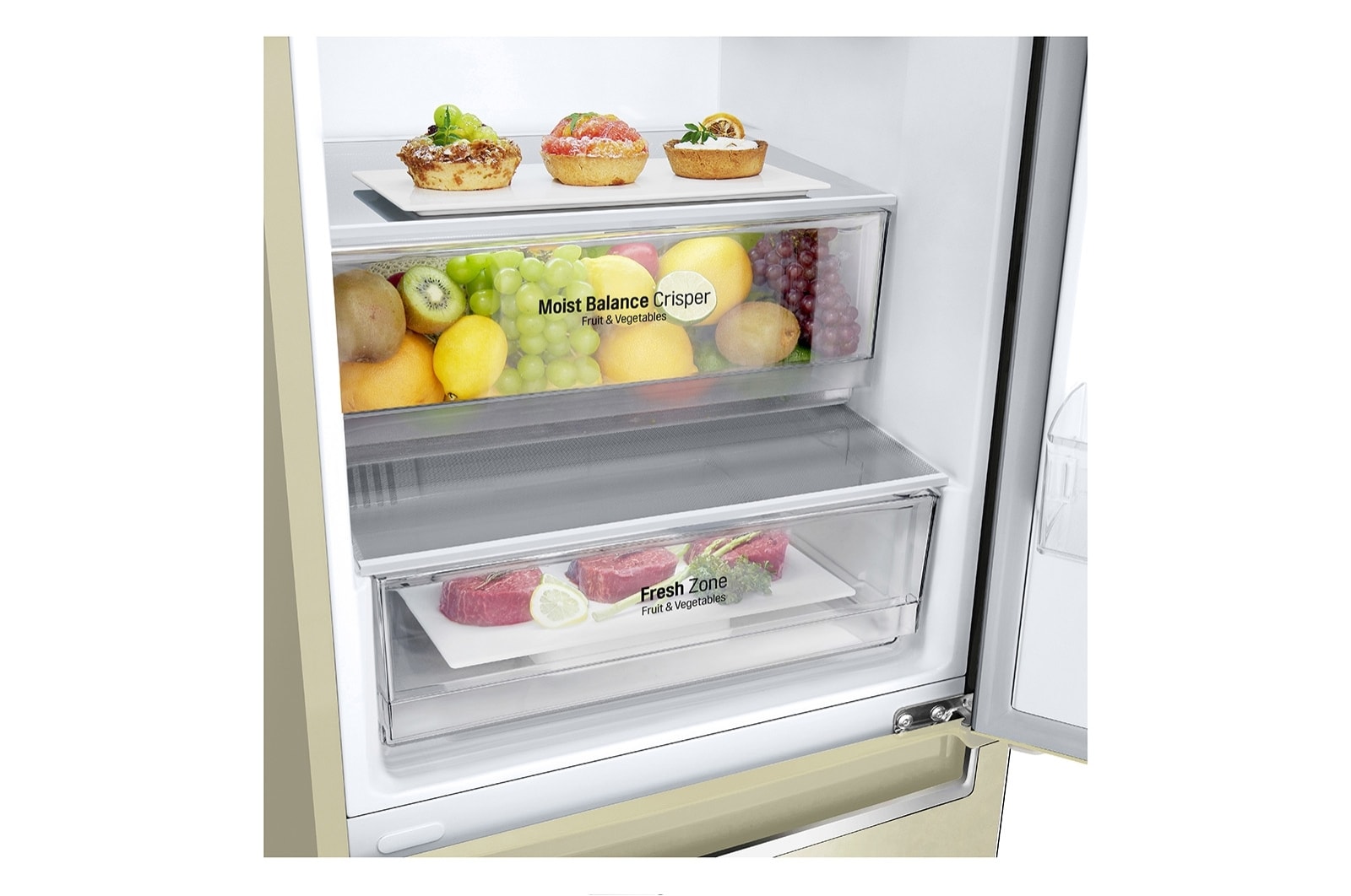 LG 341 л, Холодильник LG DoorCooling+ с нижней морозильной камерой, Инверторный Линейный компрессор, GA-B459SEHZ