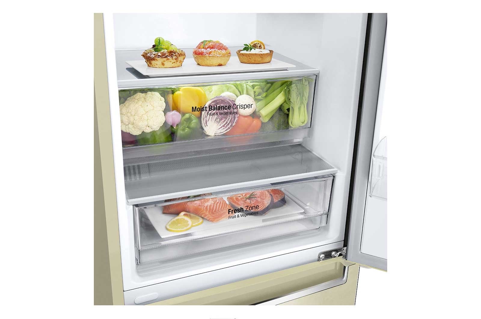 LG 341 л, Холодильник LG DoorCooling+ с нижней морозильной камерой, Инверторный Линейный компрессор, GA-B459SEHZ