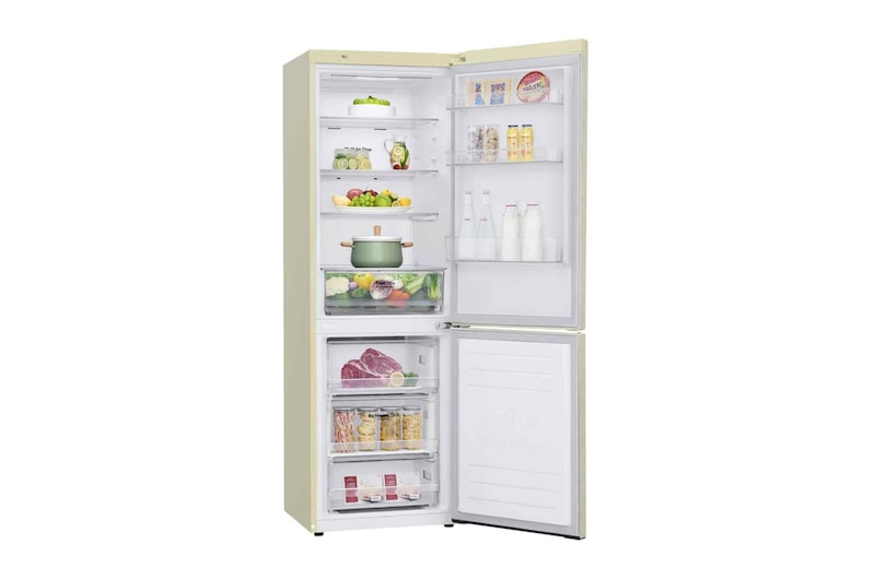 LG 341 л, Холодильник LG DoorCooling+ с нижней морозильной камерой, Инверторный Линейный компрессор, GA-B459SEQZ