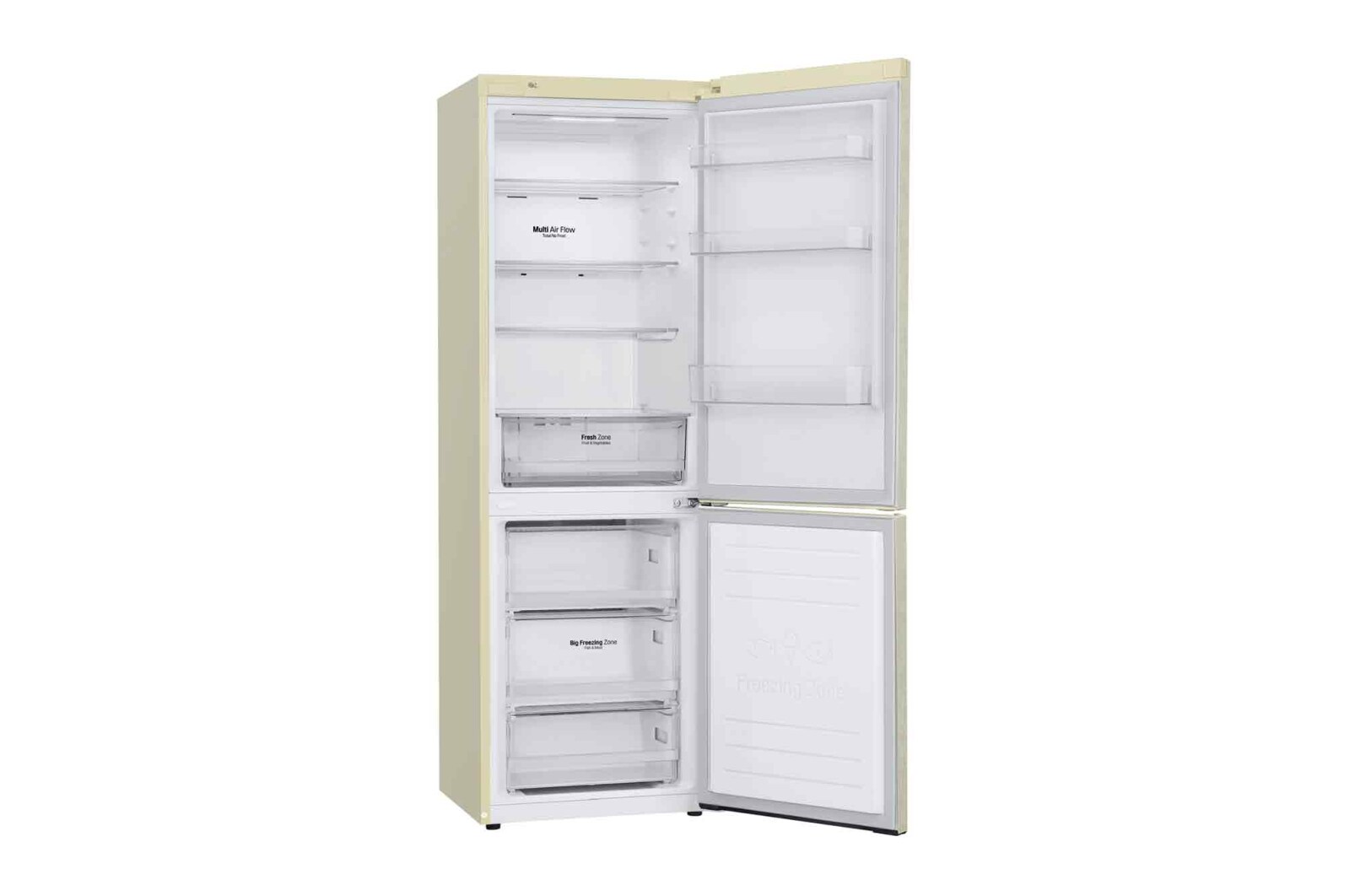 LG 341 л, Холодильник LG DoorCooling+ с нижней морозильной камерой, Инверторный Линейный компрессор, GA-B459SEQZ