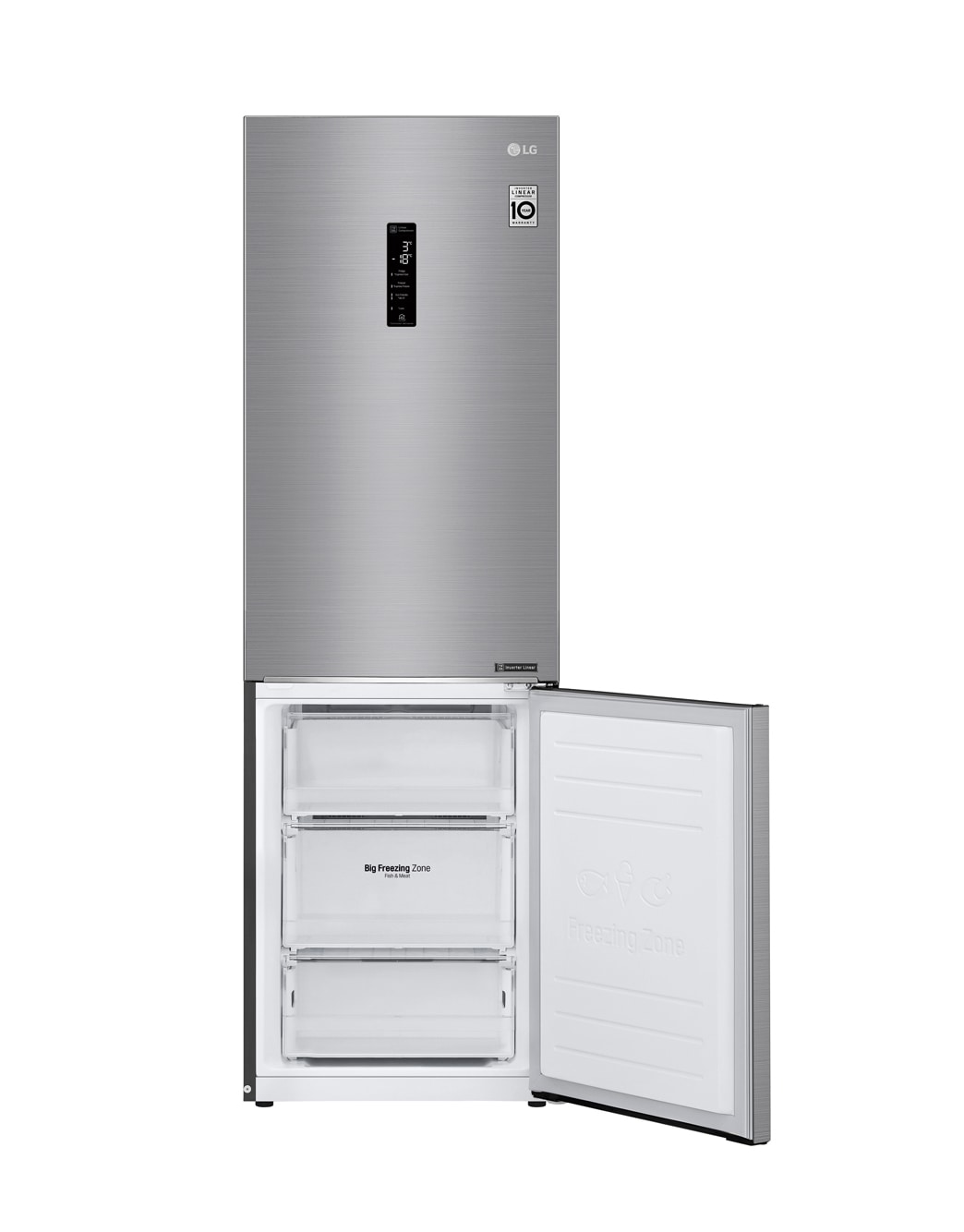 341 л, Холодильник LG DoorCooling+ с нижней морозильной камерой ...