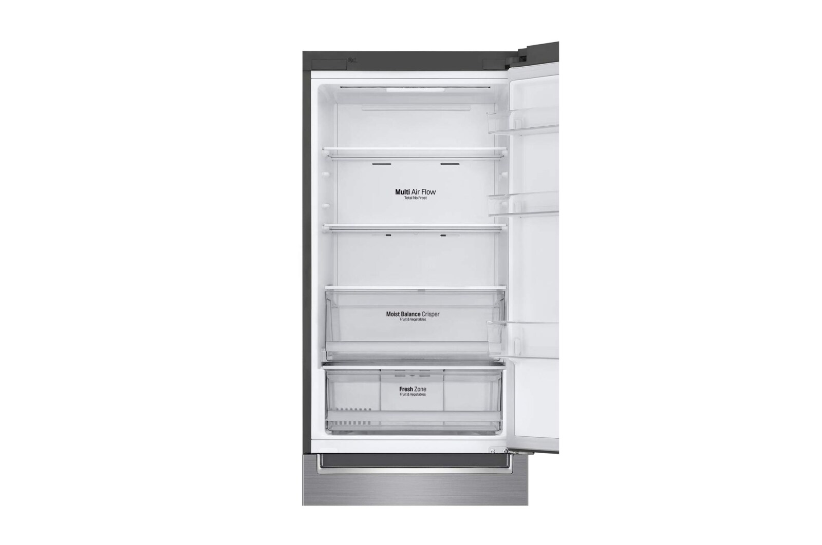 LG 341 л, Холодильник LG DoorCooling+ с нижней морозильной камерой, Инверторный Линейный компрессор, GA-B459SMHZ