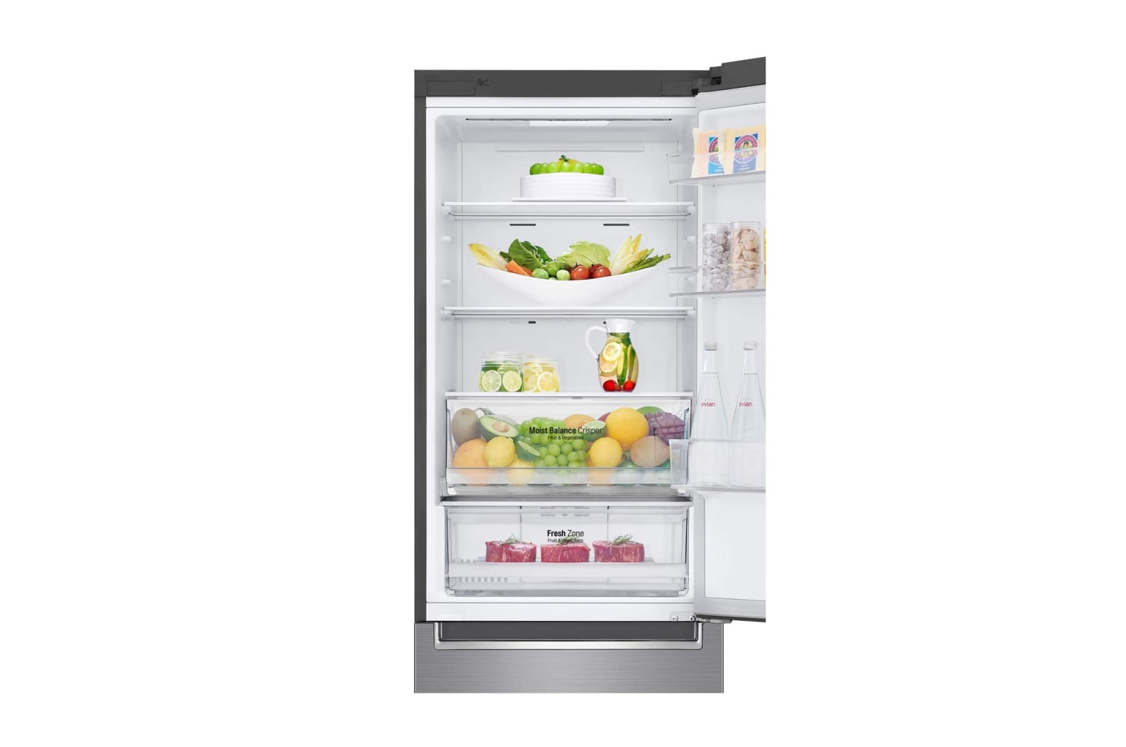 LG 341 л, Холодильник LG DoorCooling+ с нижней морозильной камерой, Инверторный Линейный компрессор, GA-B459SMHZ