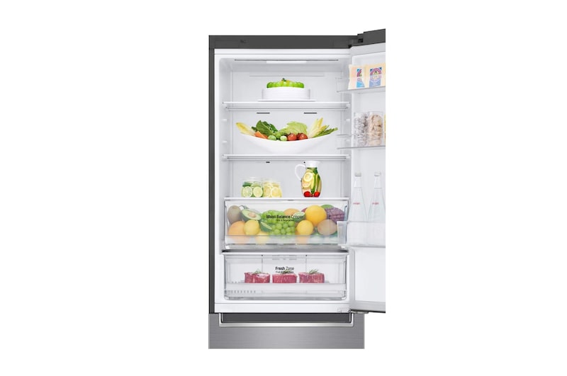 LG 341 л, Холодильник LG DoorCooling+ с нижней морозильной камерой, Инверторный Линейный компрессор, GA-B459SMHZ