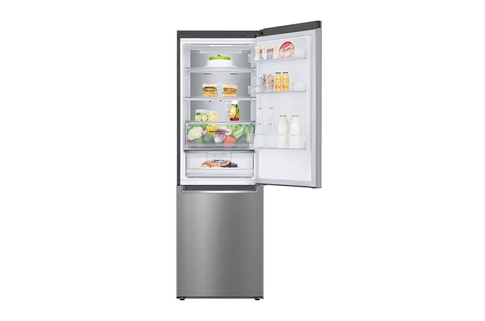 LG Объем 374л | DoorCooling+ | Бежевый | Сенсорный дисплей, LG ThinQ, Wi-Fi, Складная полка, GA-B459SEQM