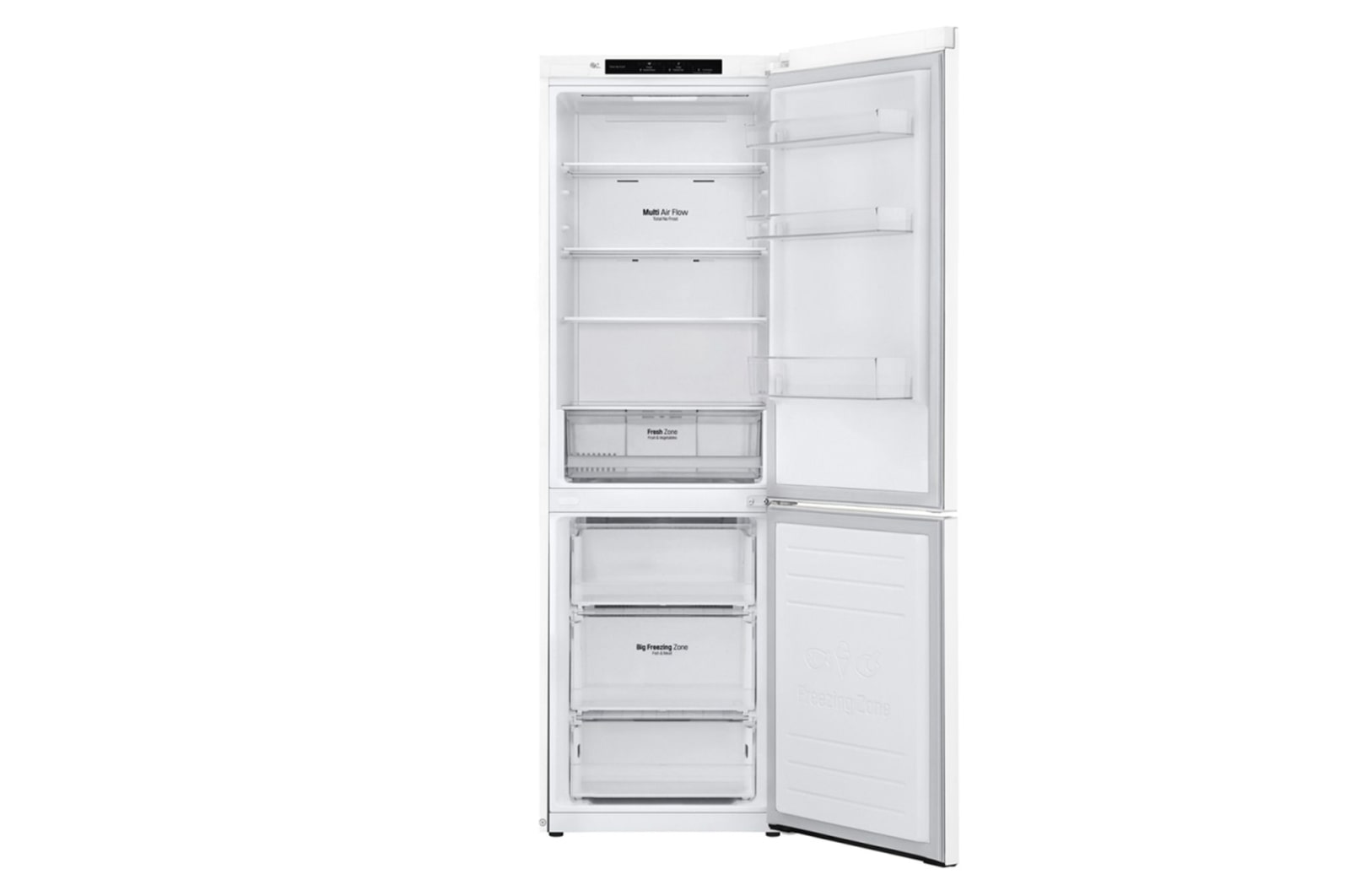 LG 341 л, Холодильник LG DoorCooling+ с нижней морозильной камерой, Смарт Инверторный компрессор, GA-B459SQCL