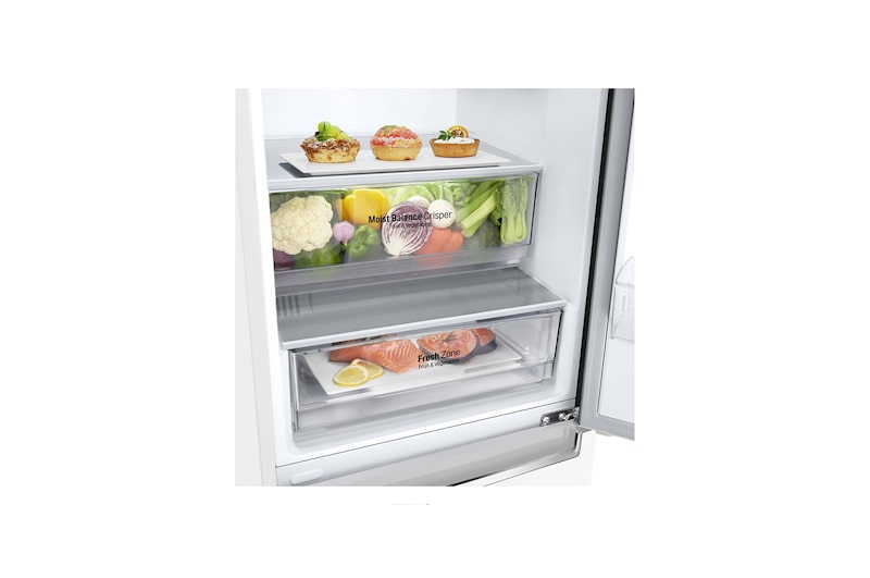 LG 341 л, Холодильник LG DoorCooling+ с нижней морозильной камерой, Инверторный Линейный компрессор, GA-B459SQHZ