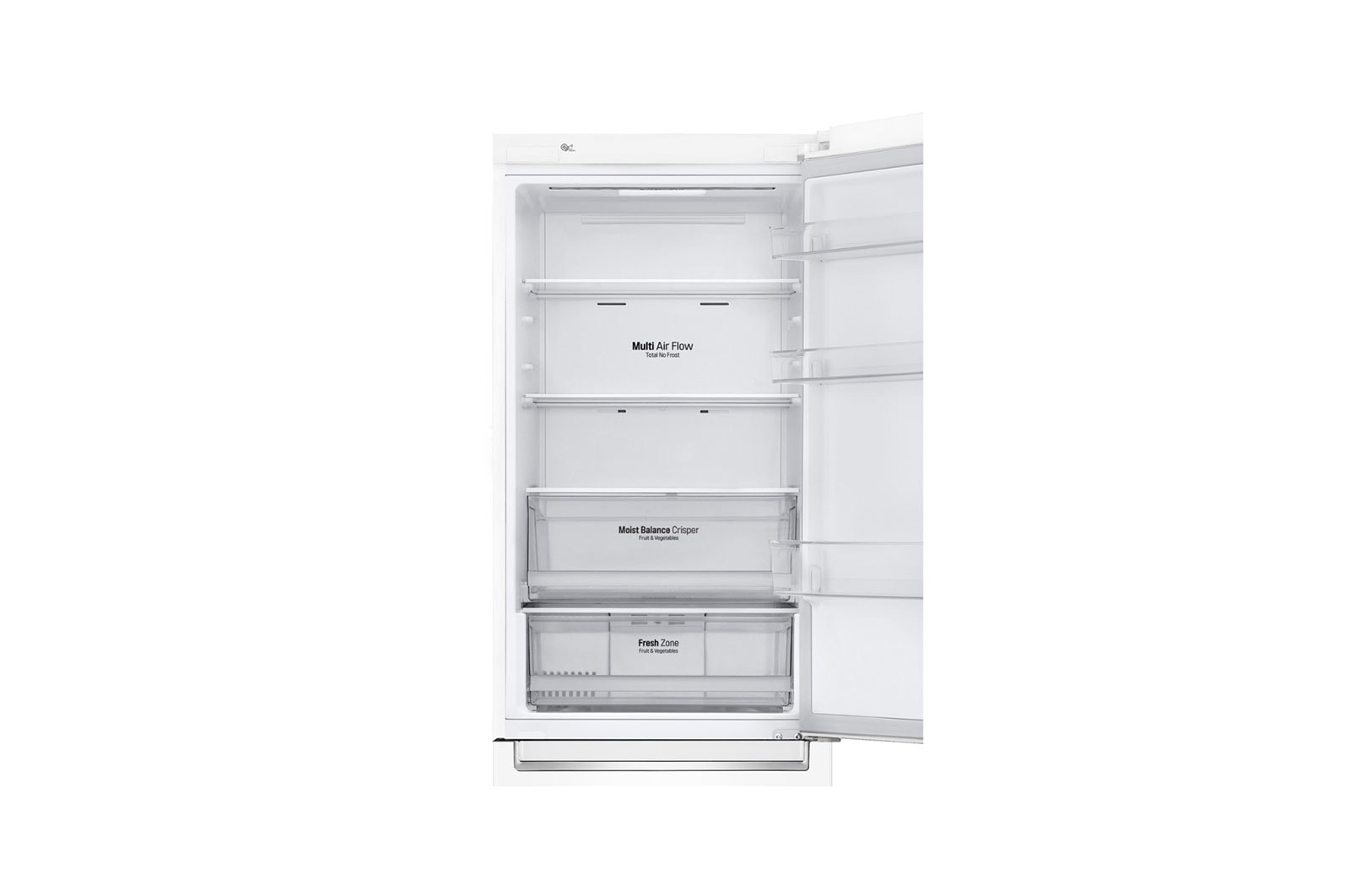 LG 341 л, Холодильник LG DoorCooling+ с нижней морозильной камерой, Инверторный Линейный компрессор, GA-B459SQHZ
