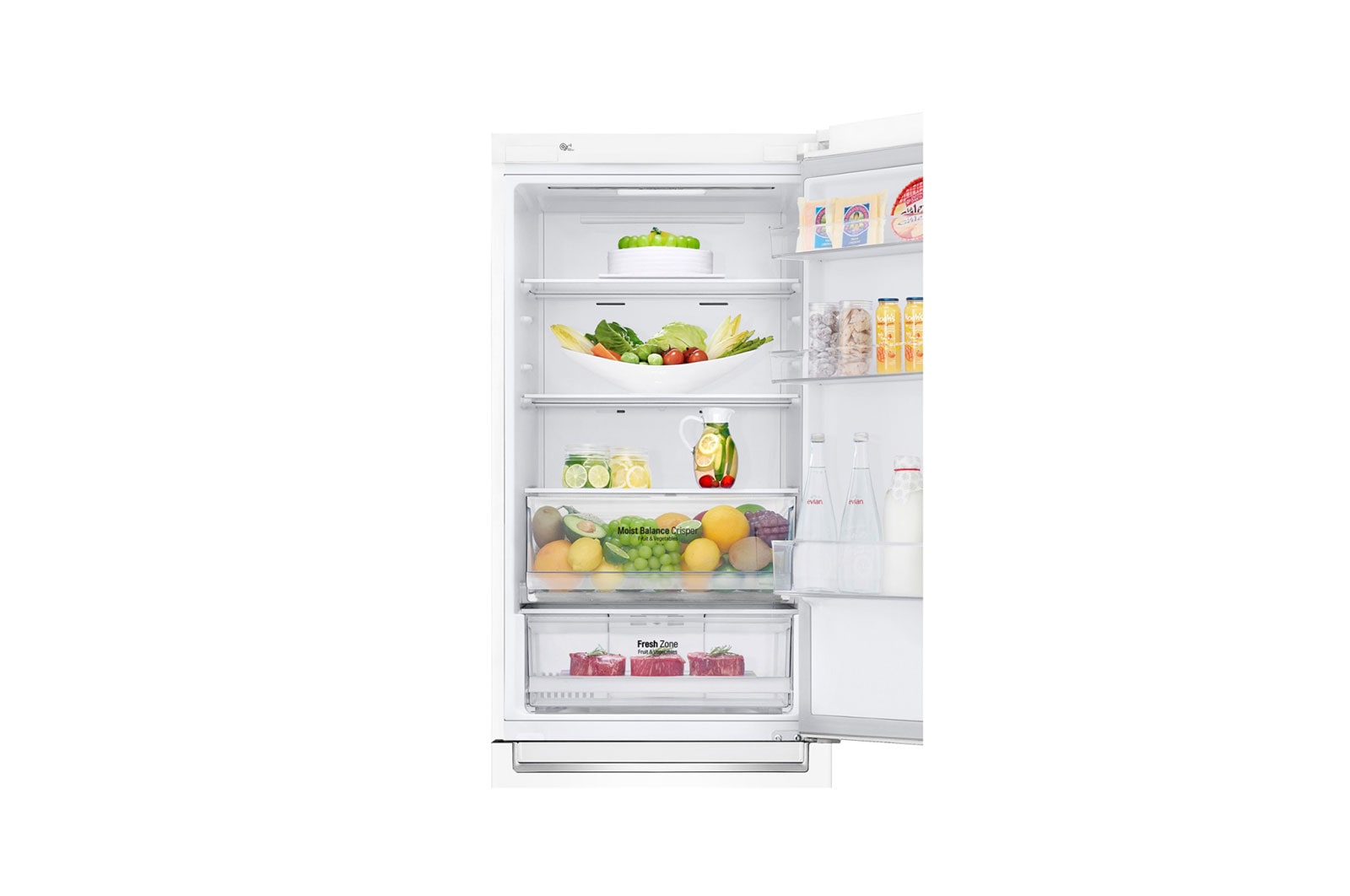 LG 341 л, Холодильник LG DoorCooling+ с нижней морозильной камерой, Инверторный Линейный компрессор, GA-B459SQHZ