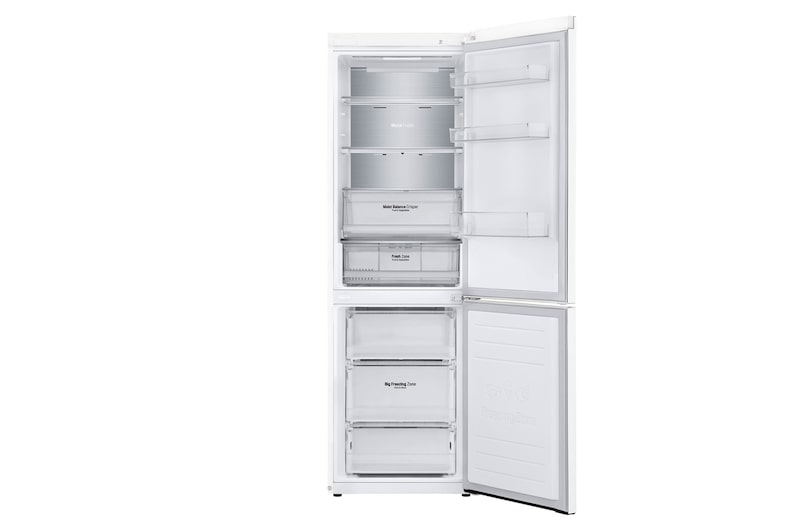 LG 341 л, Холодильник LG DoorCooling+ с нижней морозильной камерой, Смарт Инверторный компрессор, GA-B459SQQM