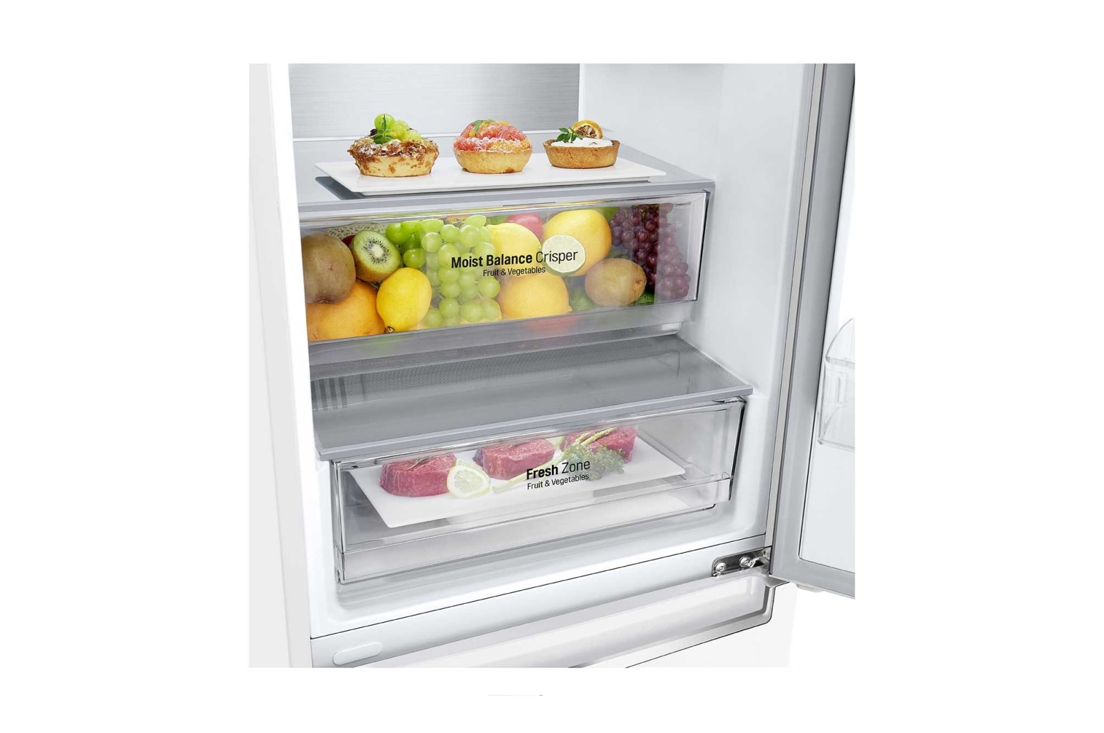 LG 341 л, Холодильник LG DoorCooling+ с нижней морозильной камерой, Смарт Инверторный компрессор, GA-B459SQQM