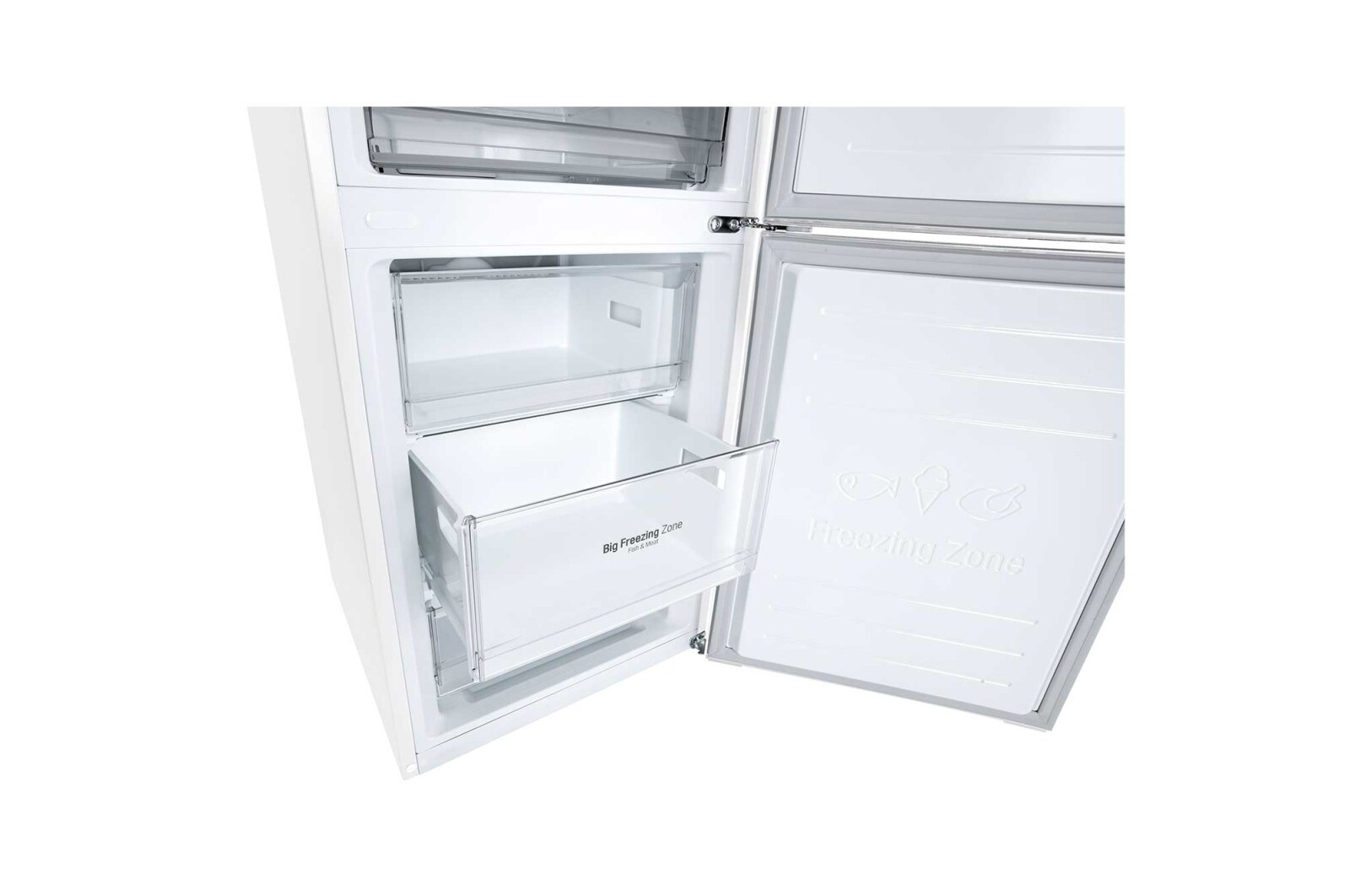LG 341 л, Холодильник LG DoorCooling+ с нижней морозильной камерой, Смарт Инверторный компрессор, GA-B459SQQM