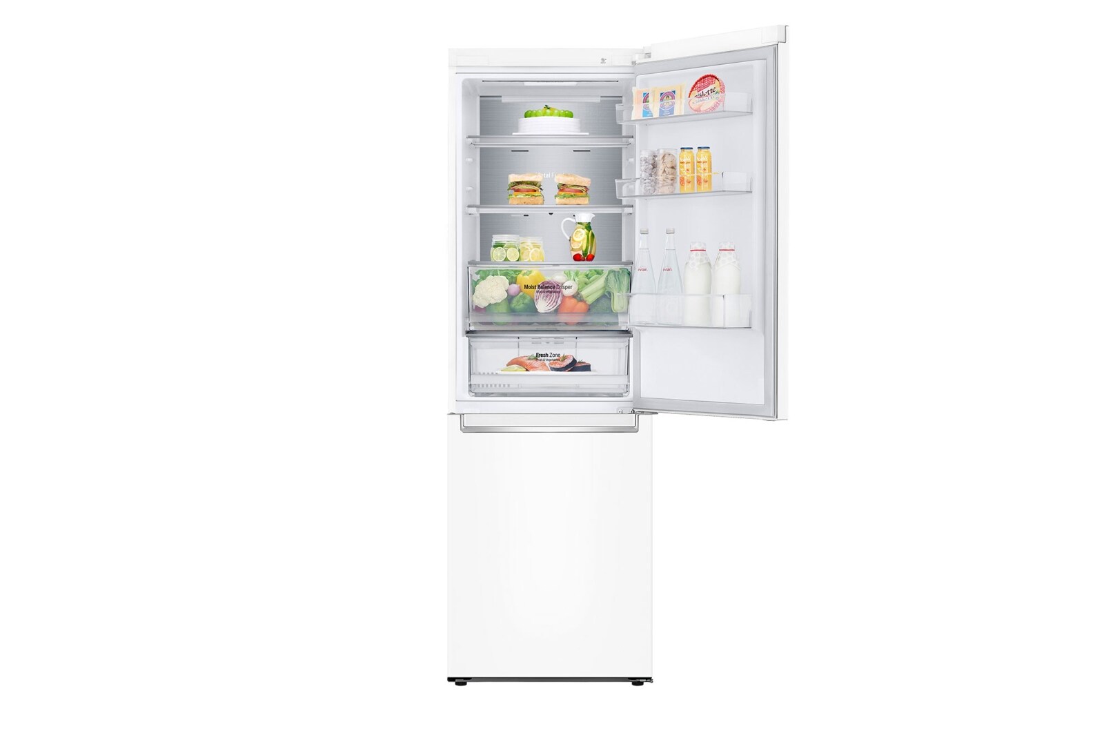 LG 341 л, Холодильник LG DoorCooling+ с нижней морозильной камерой, Смарт Инверторный компрессор, GA-B459SQQM