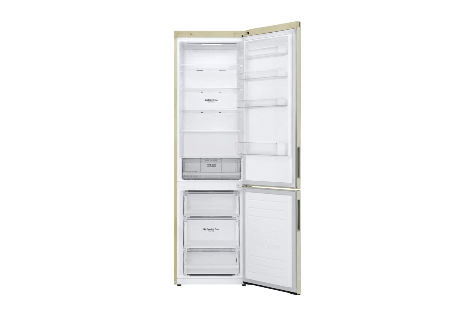 LG 384 л, Холодильник LG DoorCooling+ с нижней морозильной камерой, Смарт Инверторный компрессор, GA-B509CEWL
