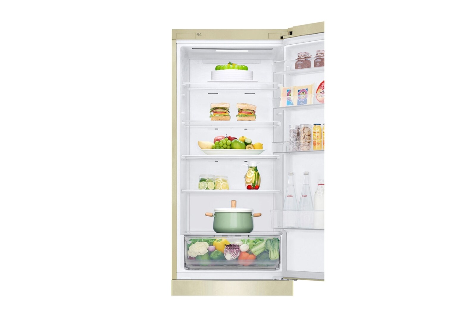 LG 384 л, Холодильник LG DoorCooling+ с нижней морозильной камерой, Смарт Инверторный компрессор, GA-B509CEWL