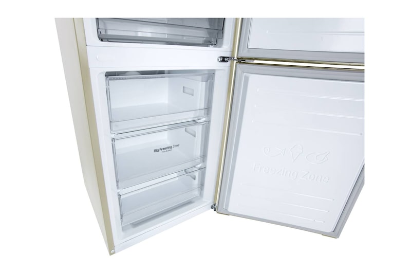 LG 384 л, Холодильник LG DoorCooling+ с нижней морозильной камерой, Смарт Инверторный компрессор, GA-B509CEWL