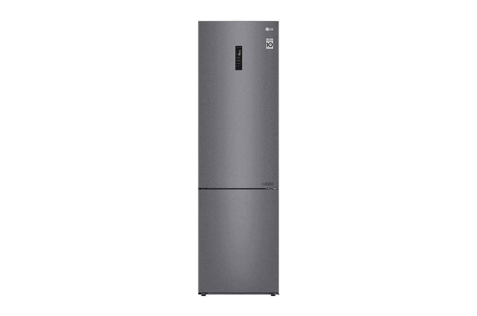 Вид 384 л, Холодильник LG DoorCooling&#43; с нижней морозильной камерой, Смарт Инверторный компрессор GA-B509CLSL спереди