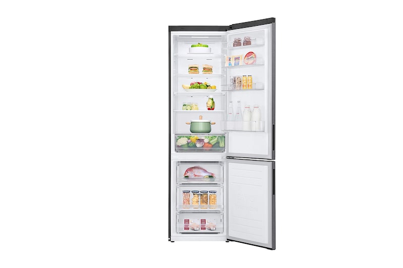 LG 384 л, Холодильник LG DoorCooling+ с нижней морозильной камерой, Смарт Инверторный компрессор, GA-B509CLSL