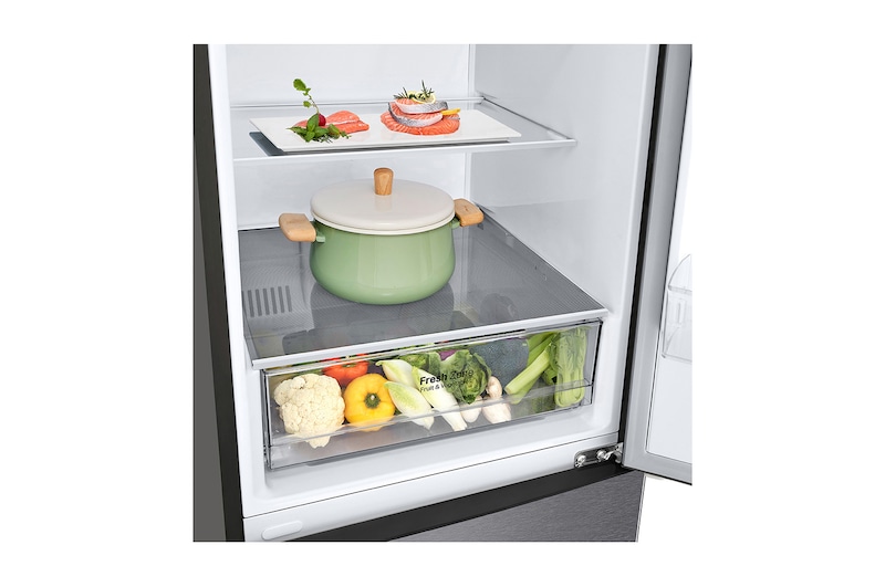 LG 384 л, Холодильник LG DoorCooling+ с нижней морозильной камерой, Смарт Инверторный компрессор, GA-B509CLSL