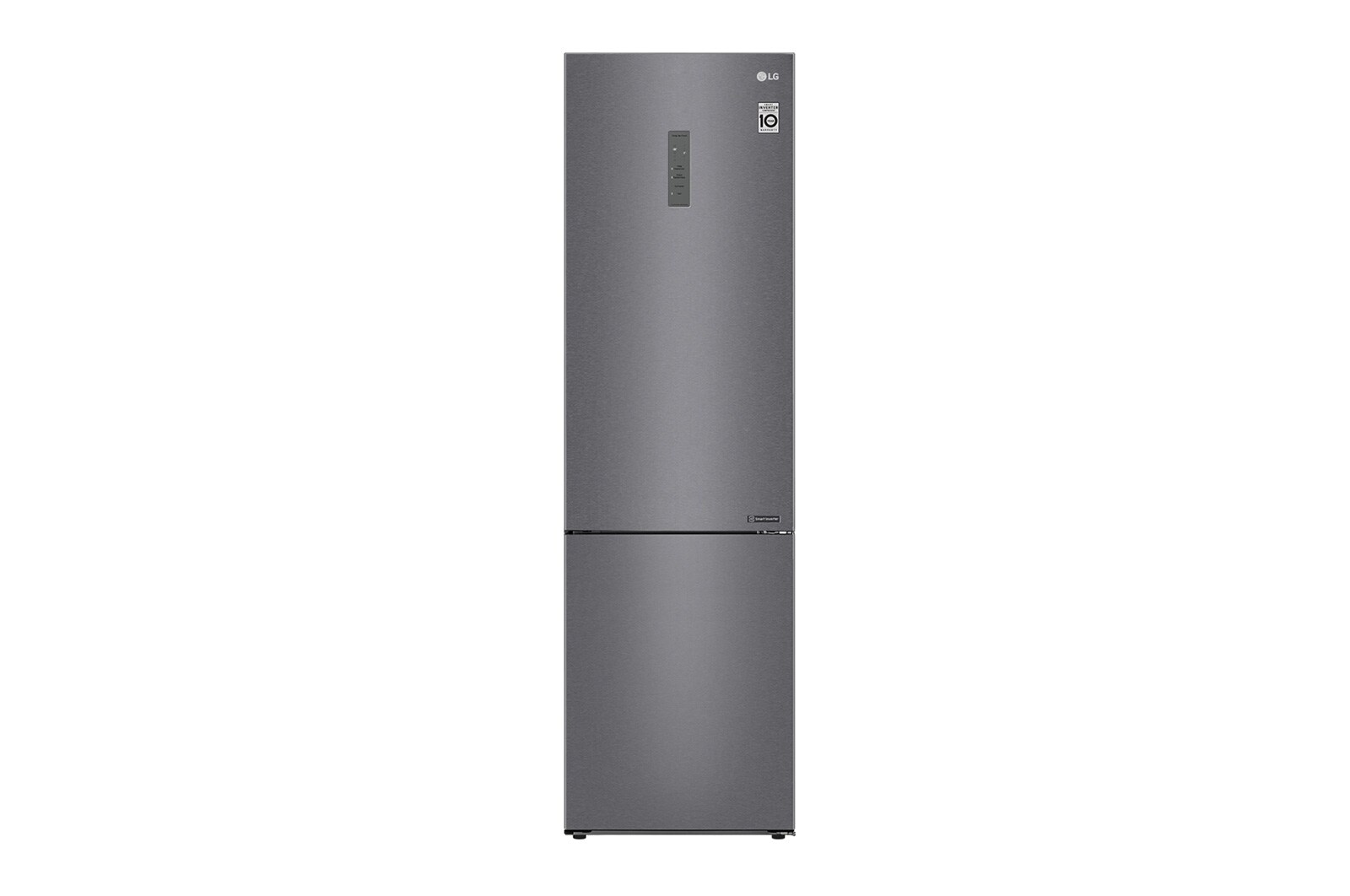 Вид 384 л, Холодильник LG DoorCooling&#43; с нижней морозильной камерой, Смарт Инверторный компрессор GA-B509CLWL спереди