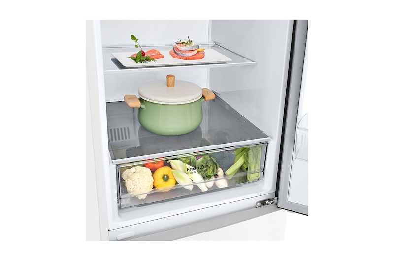 LG 384 л, Холодильник LG DoorCooling+ с нижней морозильной камерой, Смарт Инверторный компрессор, GA-B509CQSL