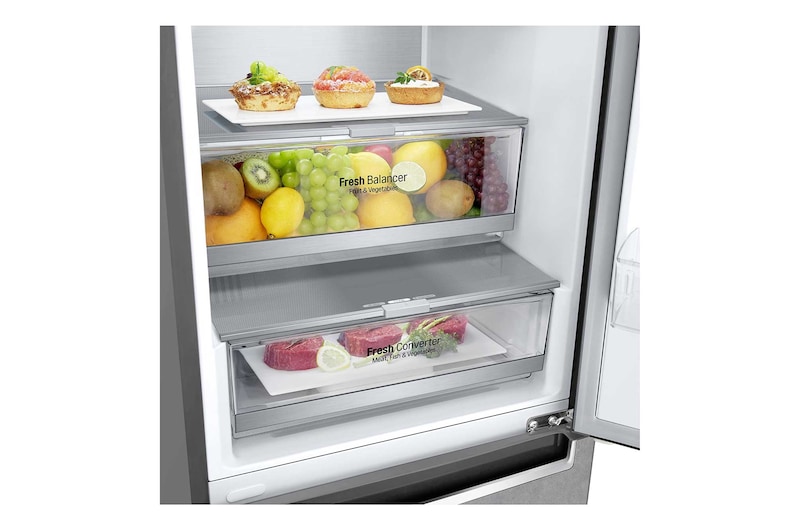 LG 384 л, Холодильник LG DoorCooling+ с нижней морозильной камерой, Fresh Balancer, Fresh Converter, GA-B509MCUM