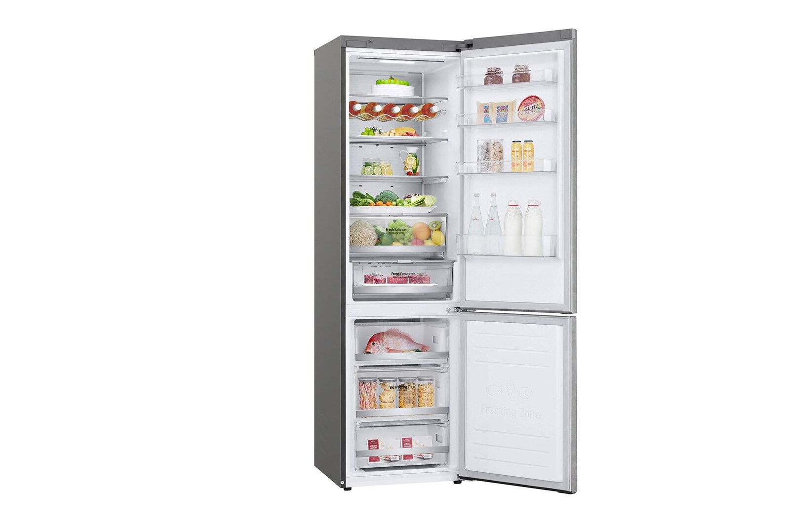 LG 384 л, Холодильник LG DoorCooling+ с нижней морозильной камерой, Fresh Balancer, Fresh Converter, GA-B509MCUM
