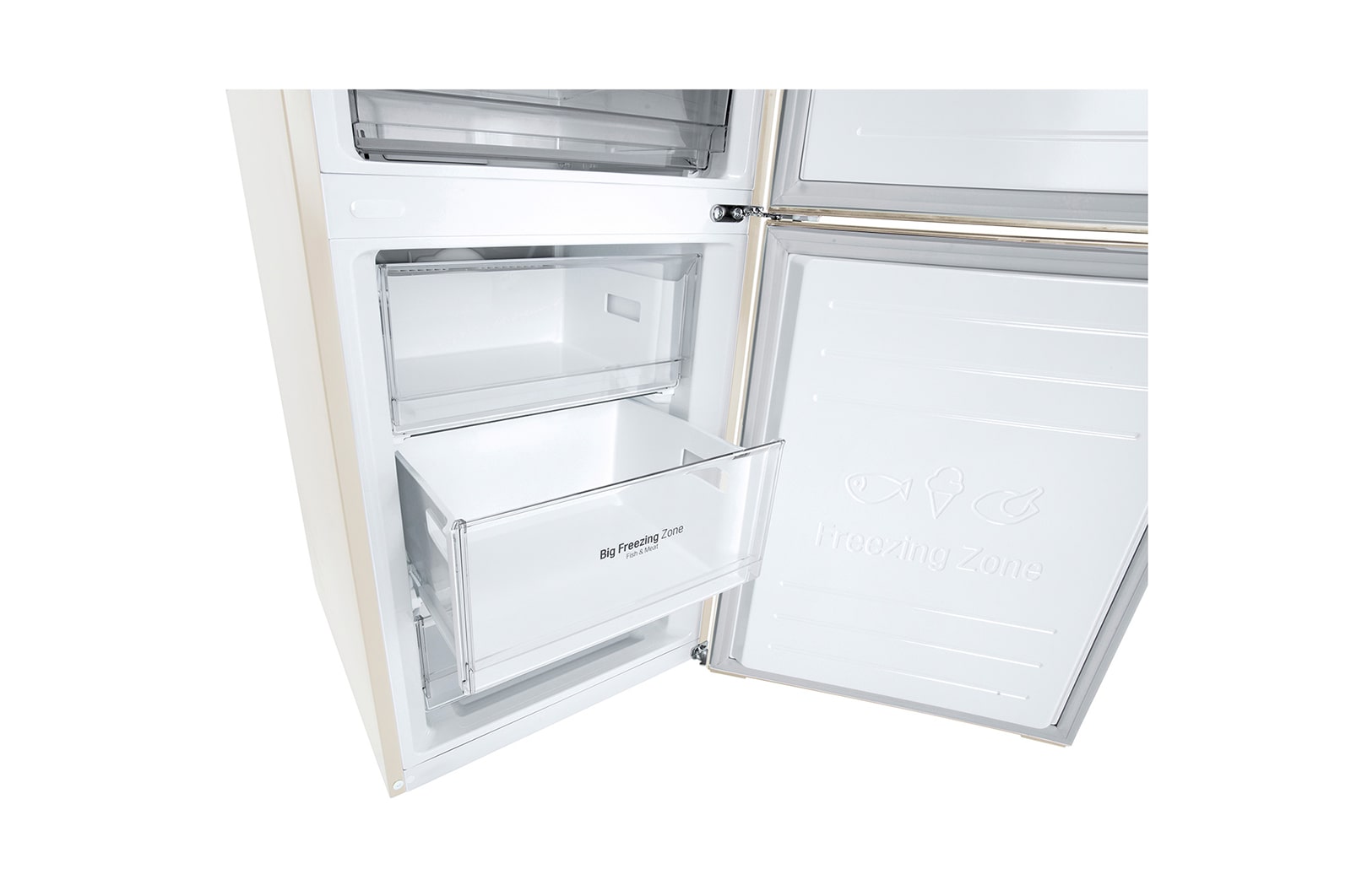 LG 384 л, Холодильник LG DoorCooling+ с нижней морозильной камерой, ThinQ, Складная полка, GA-B509MEQM