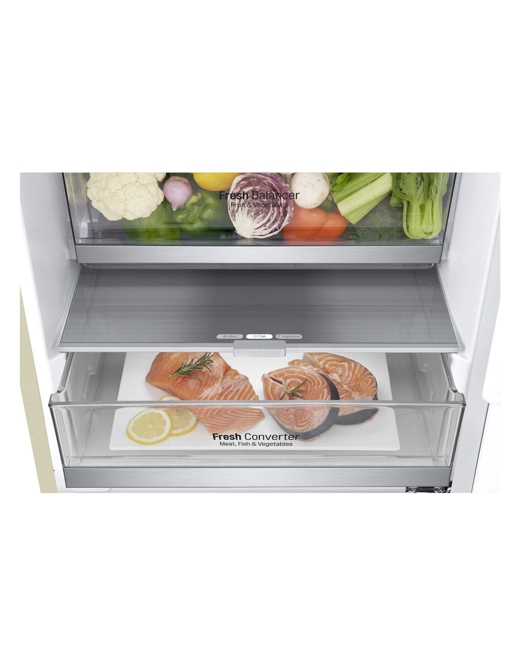 Объем 419л | DoorCooling+ | Бежевый | Зоны свежести, Metal Fresh ...